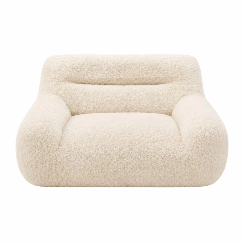 GOODSILO Comfy Soft Boucle Upholstered Lazy Lounge Bean Bag Chair