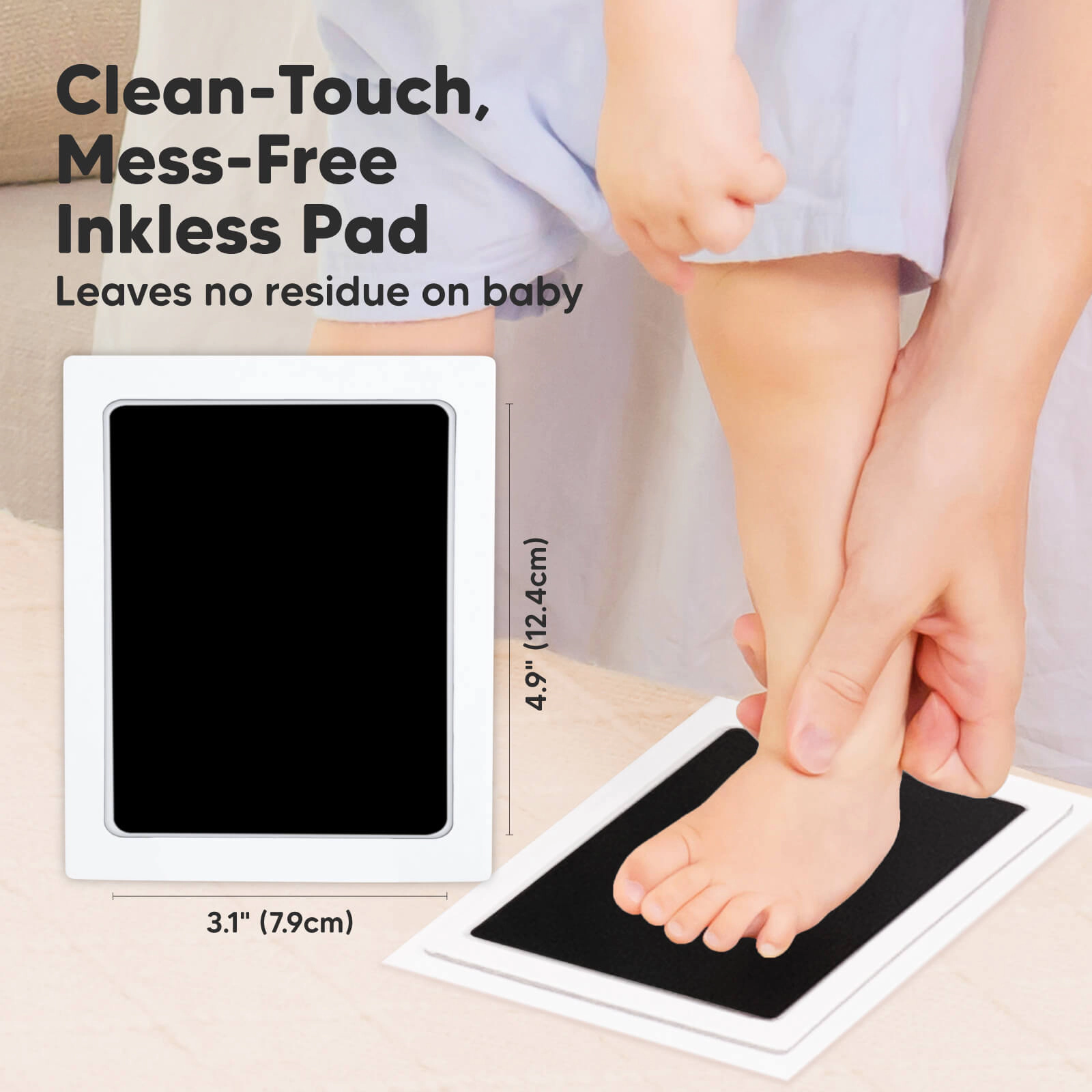 KeaBabies 4-Pack Inkless Ink Pads for Baby Boys, Girls, Regular