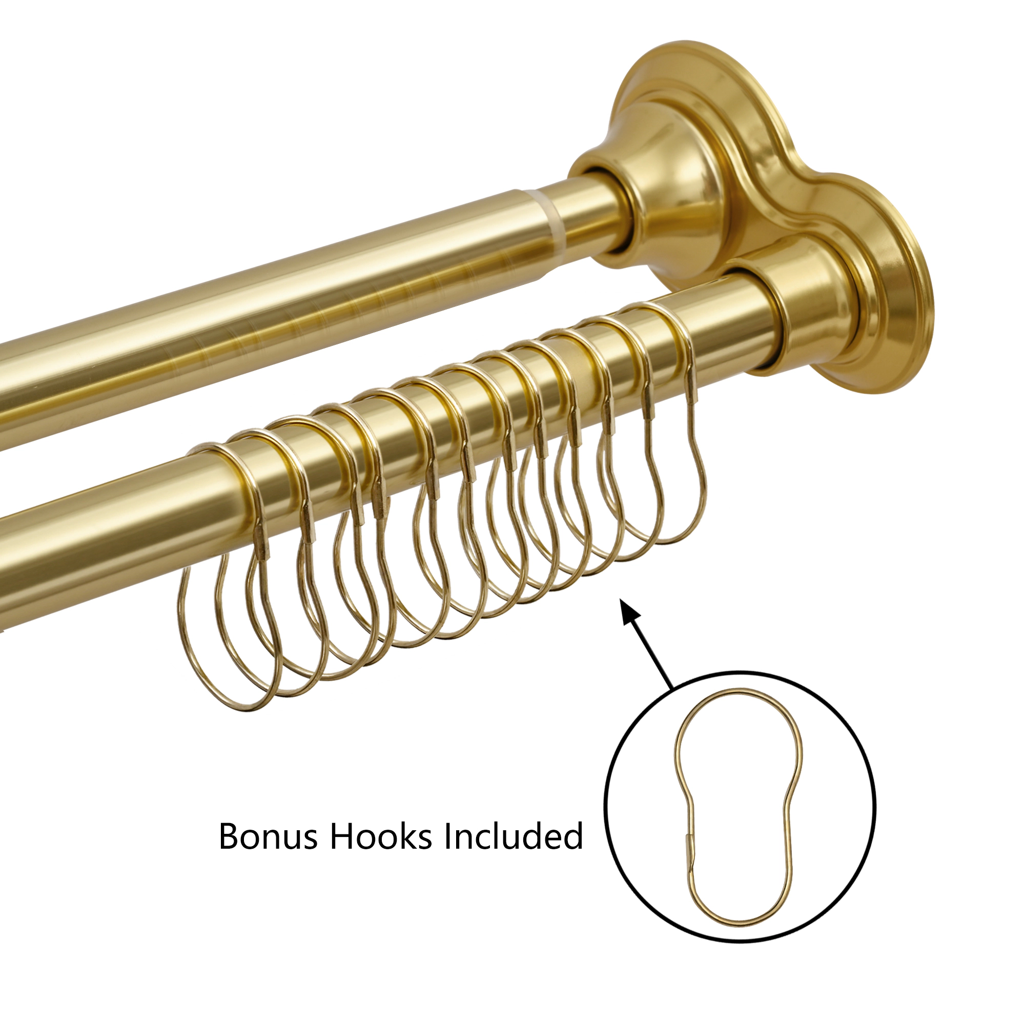 Utopia Alley Adjustable 72-Inch Rust-proof Aluminum Double Shower Curtain Rods, Easy Installation- No Drilling