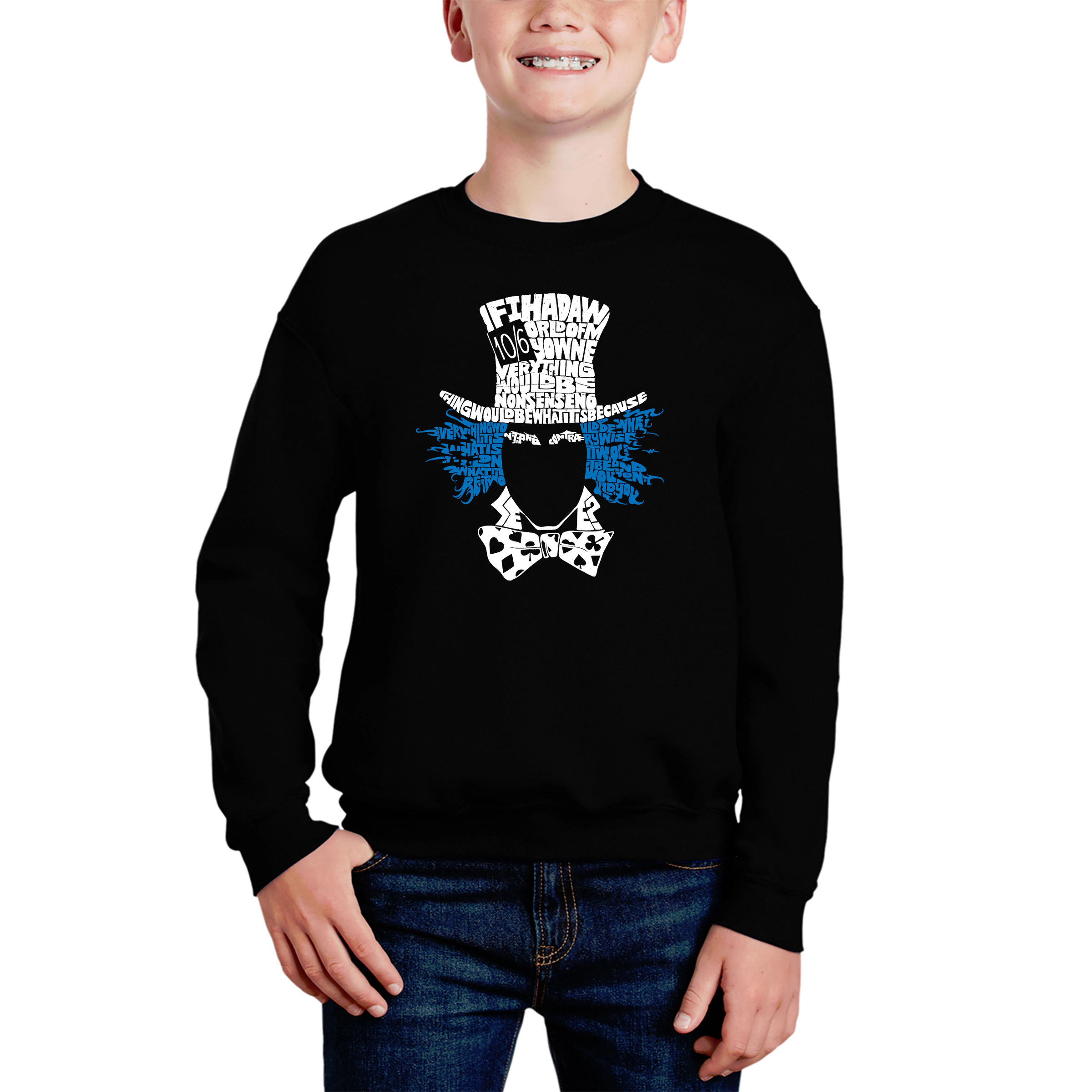 LA Pop Art Boy's Word Sweatshirt - The Mad Hatter