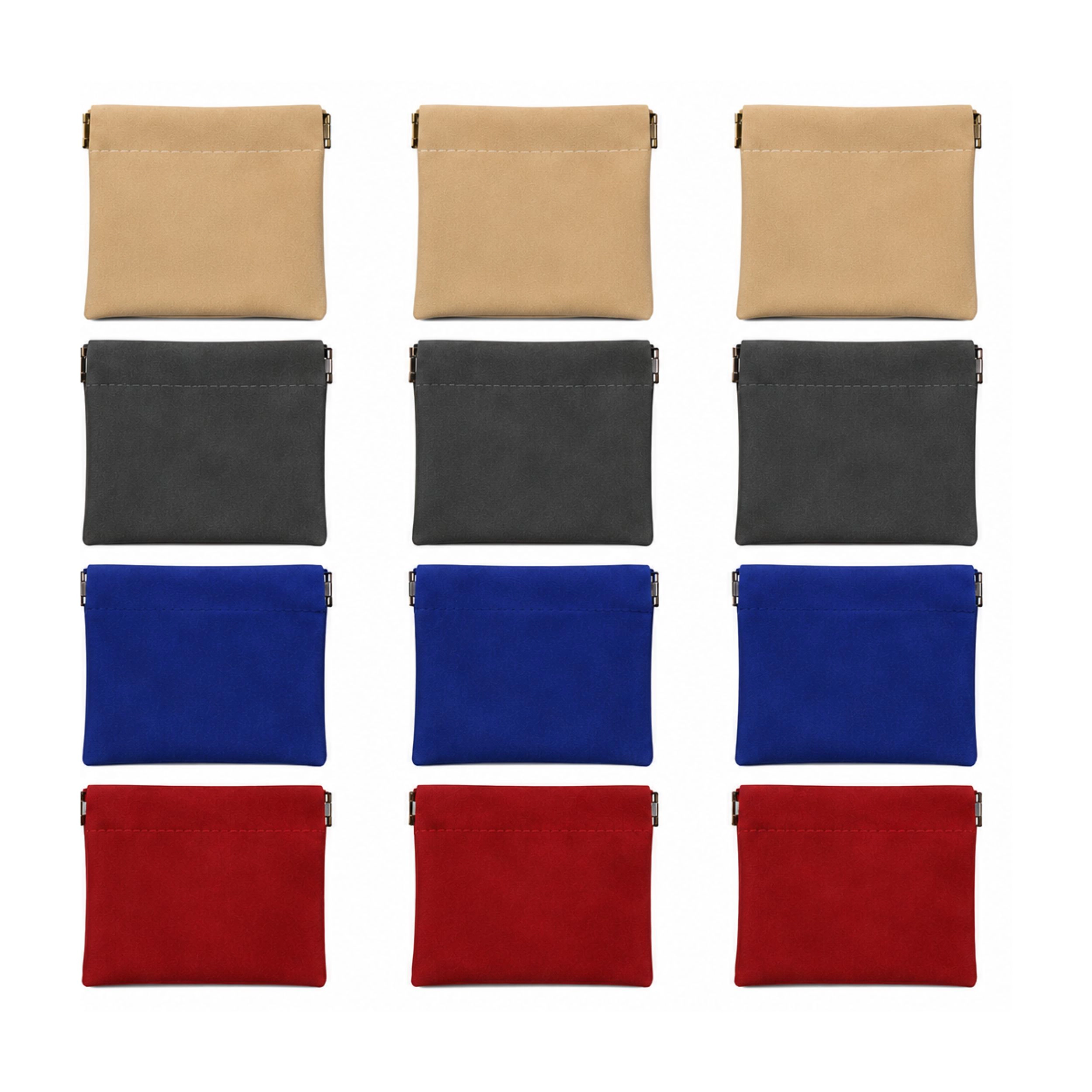 Home Collection Small PU Leather Travel Makeup Storage Pouches Pack of 3