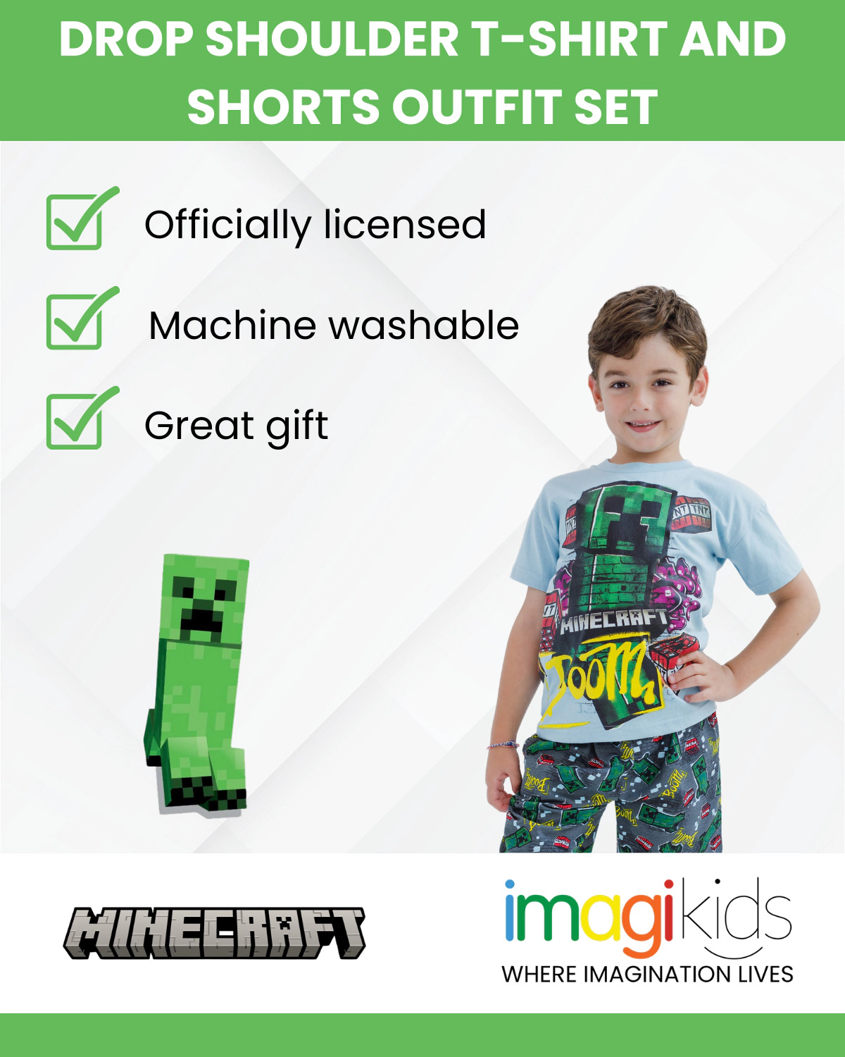 Minecraft Boys' 2-Piece T-Shirt and Shorts Set