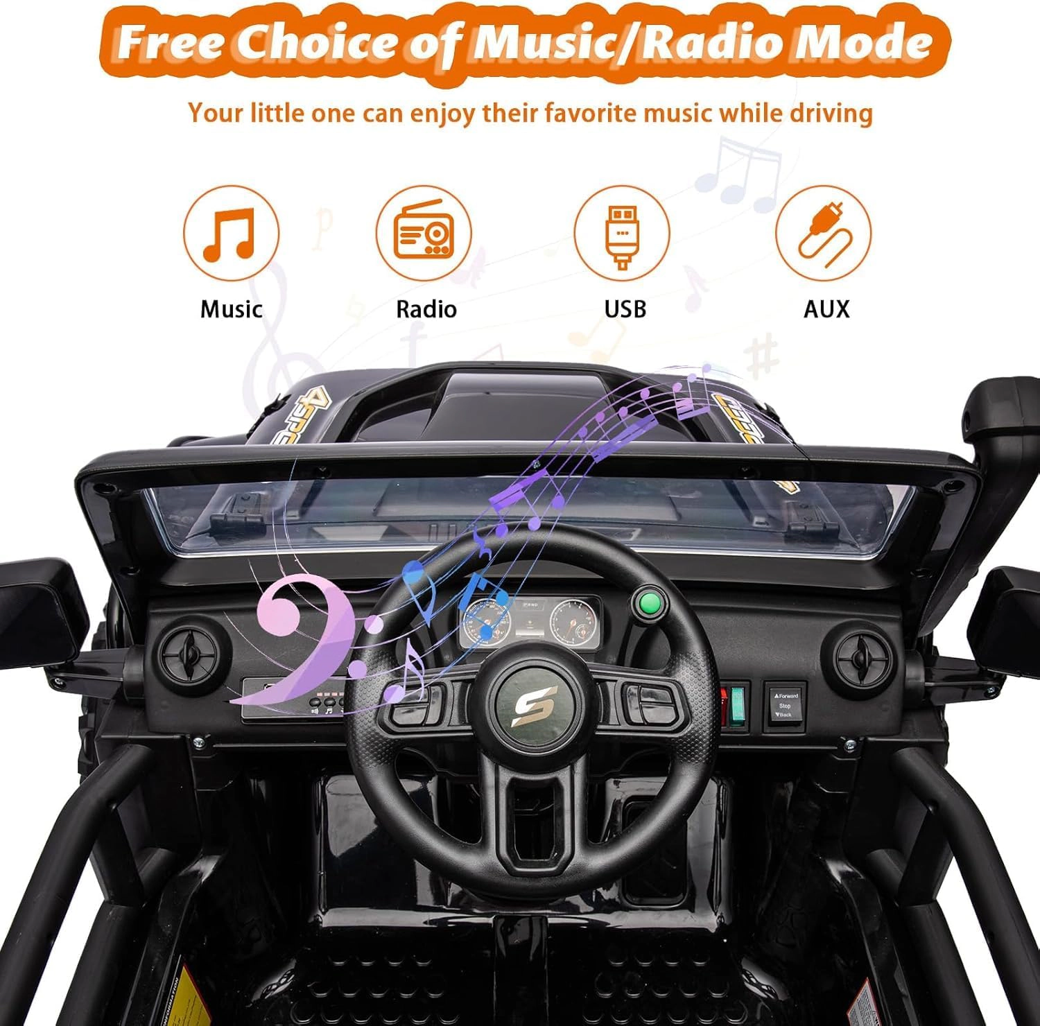 Enjyam 24V 2-Seater Kids Ride On Truck, 4WD Electric Car w/Remote, 4×55W Motors, Suspension, LED Lights, Music