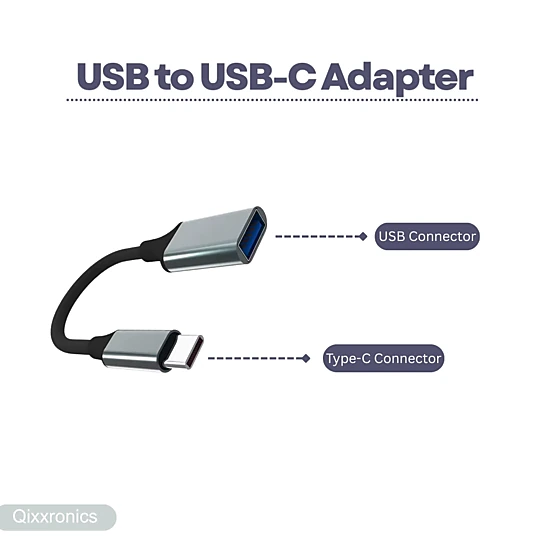 Qixxronics USB Type C (USB-C) to USB (USB-A) Adapter, USB Female to USB C Male Adapter (2 Pack)