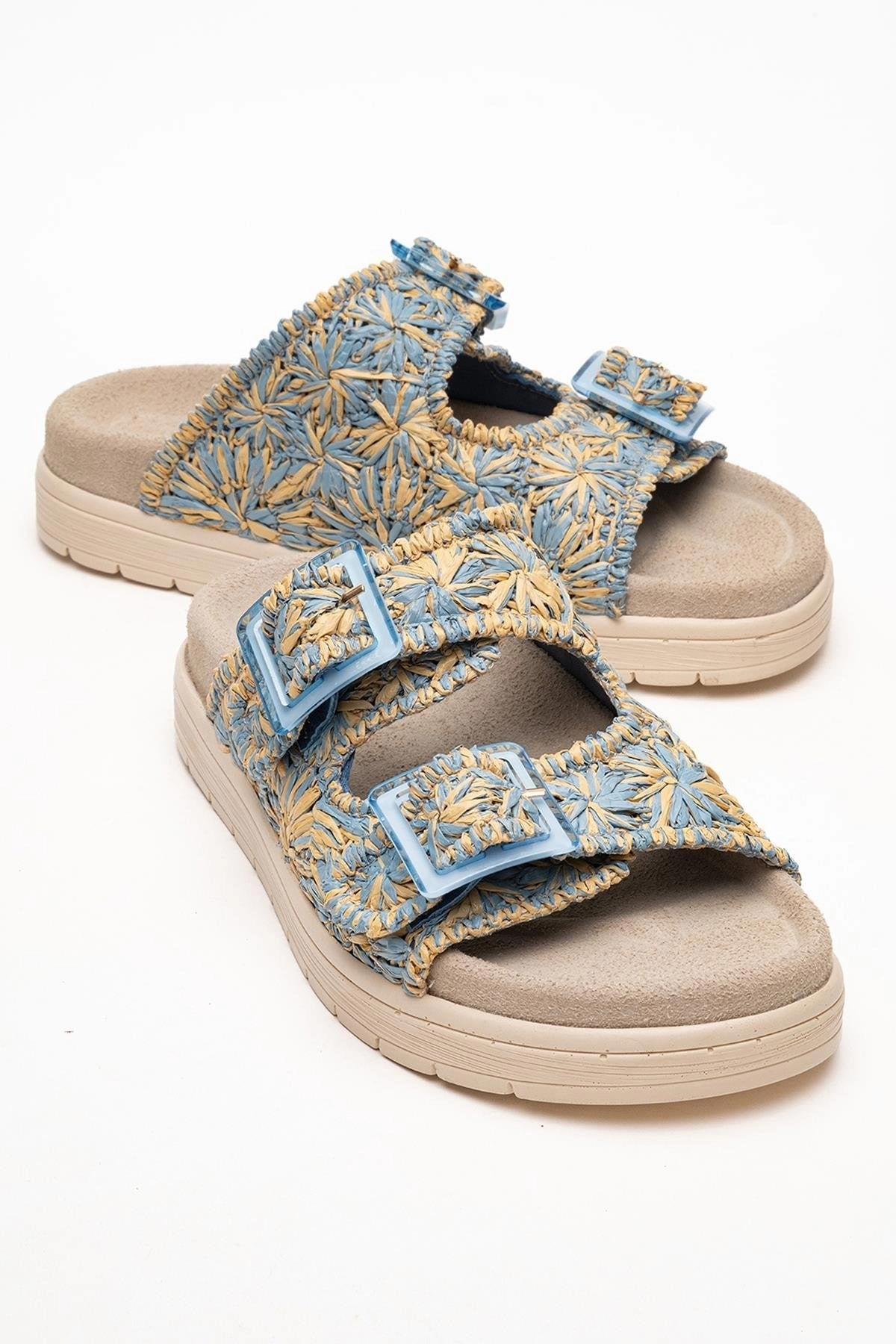 Forever & Always Womens Milana Leather Double‑Strap Sandals