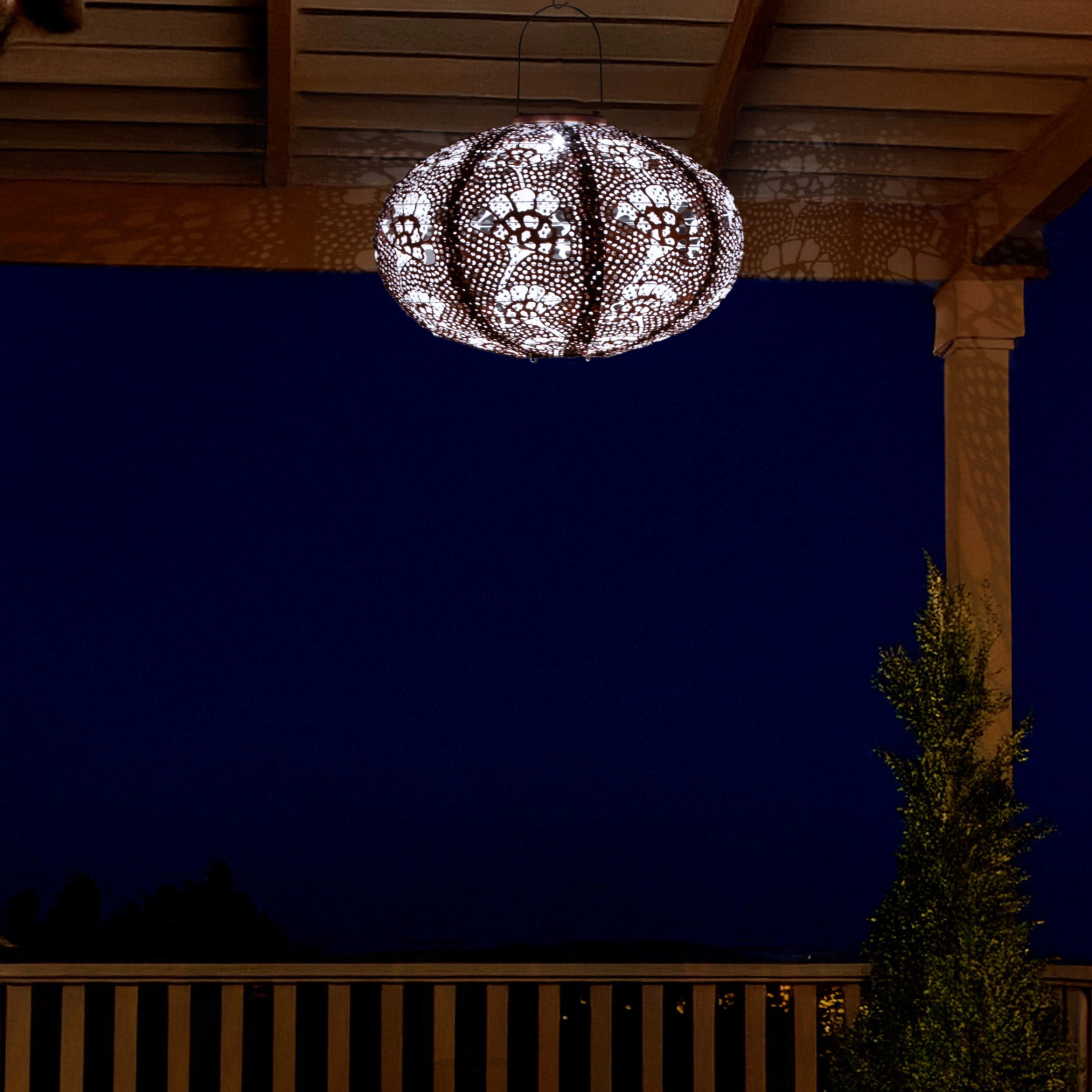 Allsop Home & Garden Stella Luxe Oval Yarrow LED Lantern Battery Powered