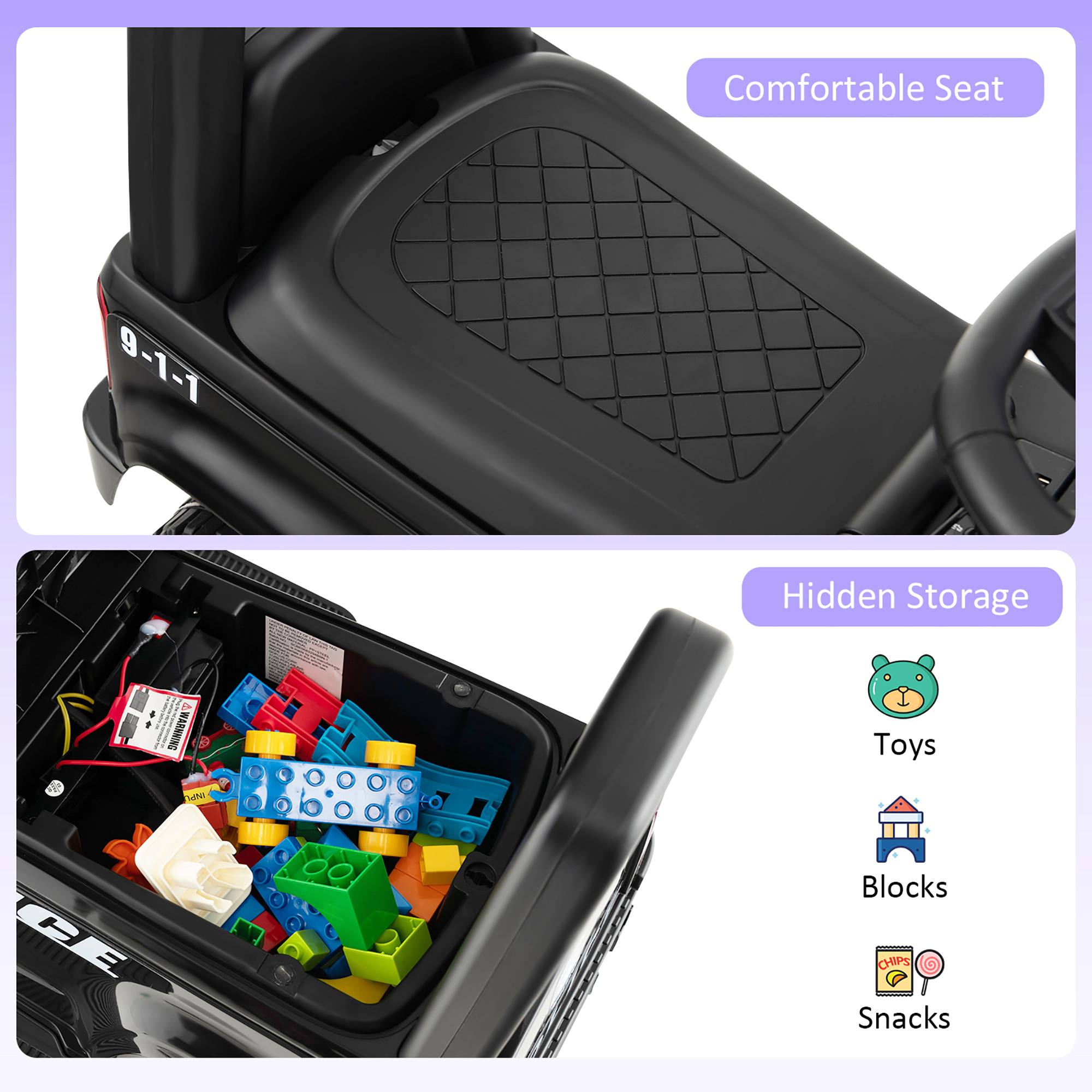 Costway 2-in-1 6V Kids Ride On Car Toddler Push Car w/ Megaphone & Siren