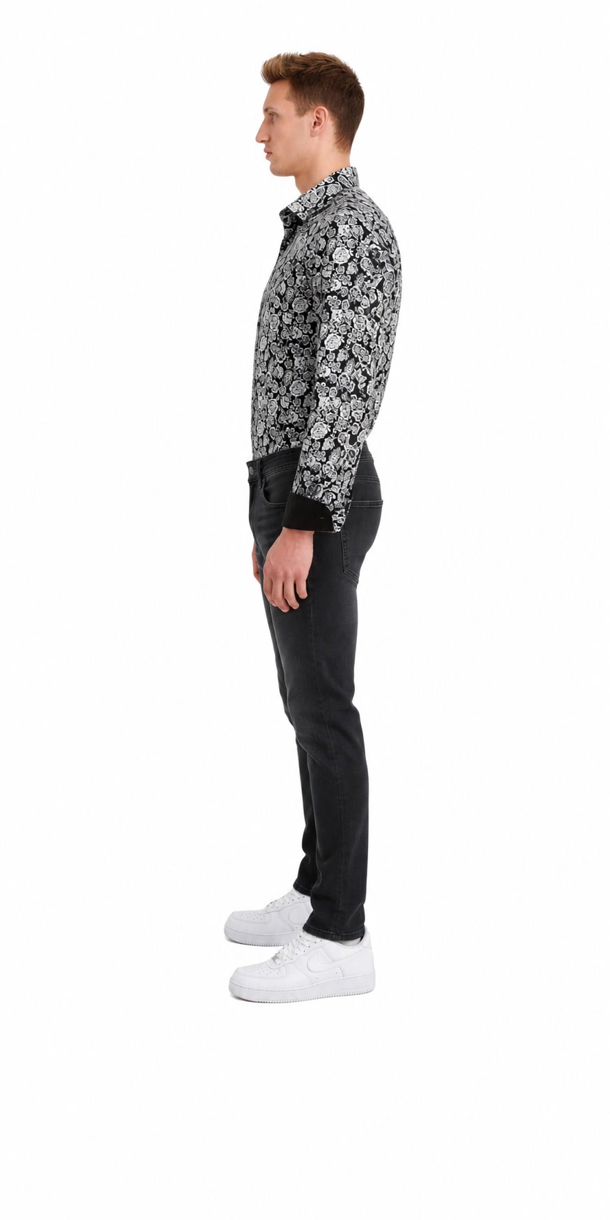 Elie Balleh Slim Fit Mens Floral Shirt