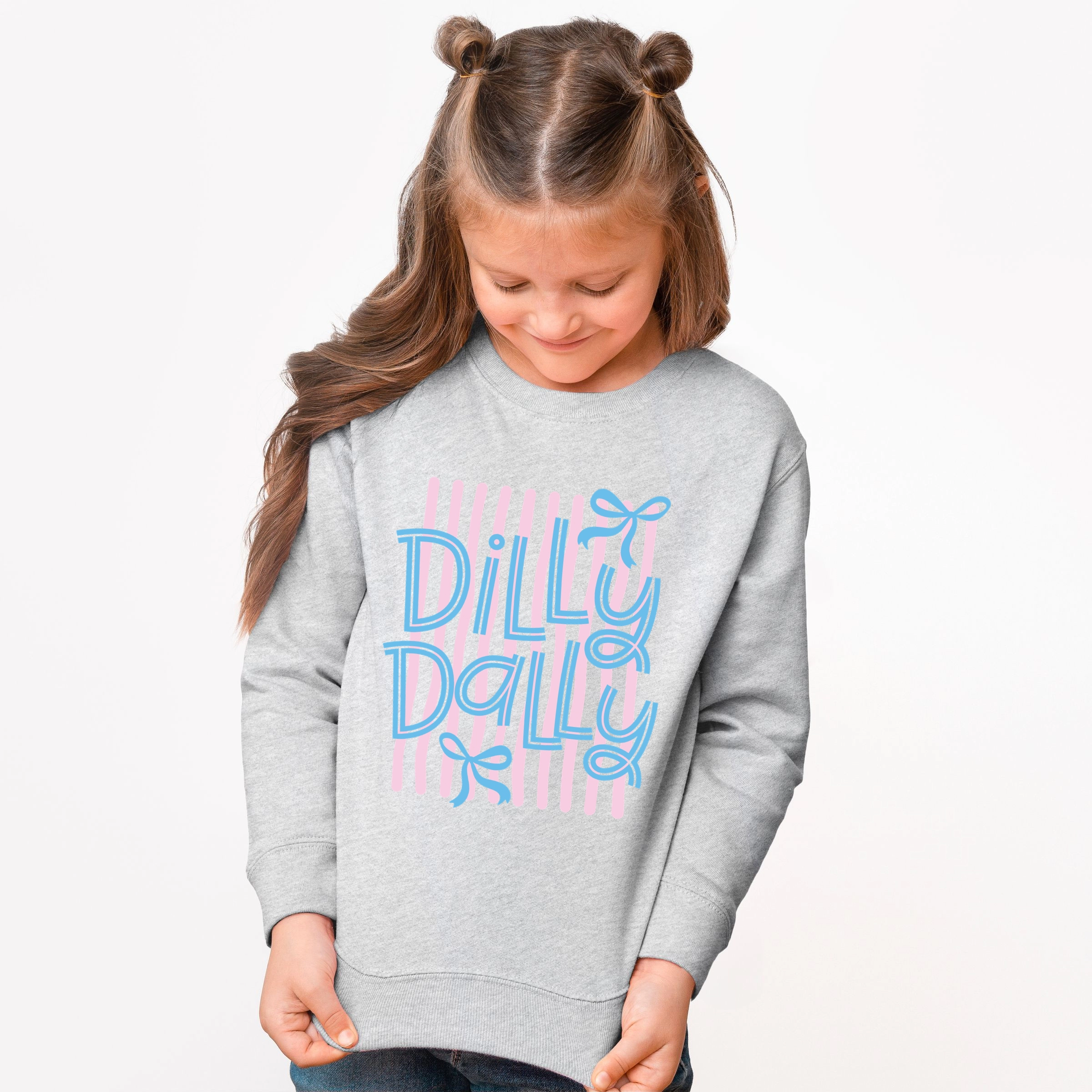 The Juniper Shop - Dilly Dally Stripes Youth Graphic Sweatshirt