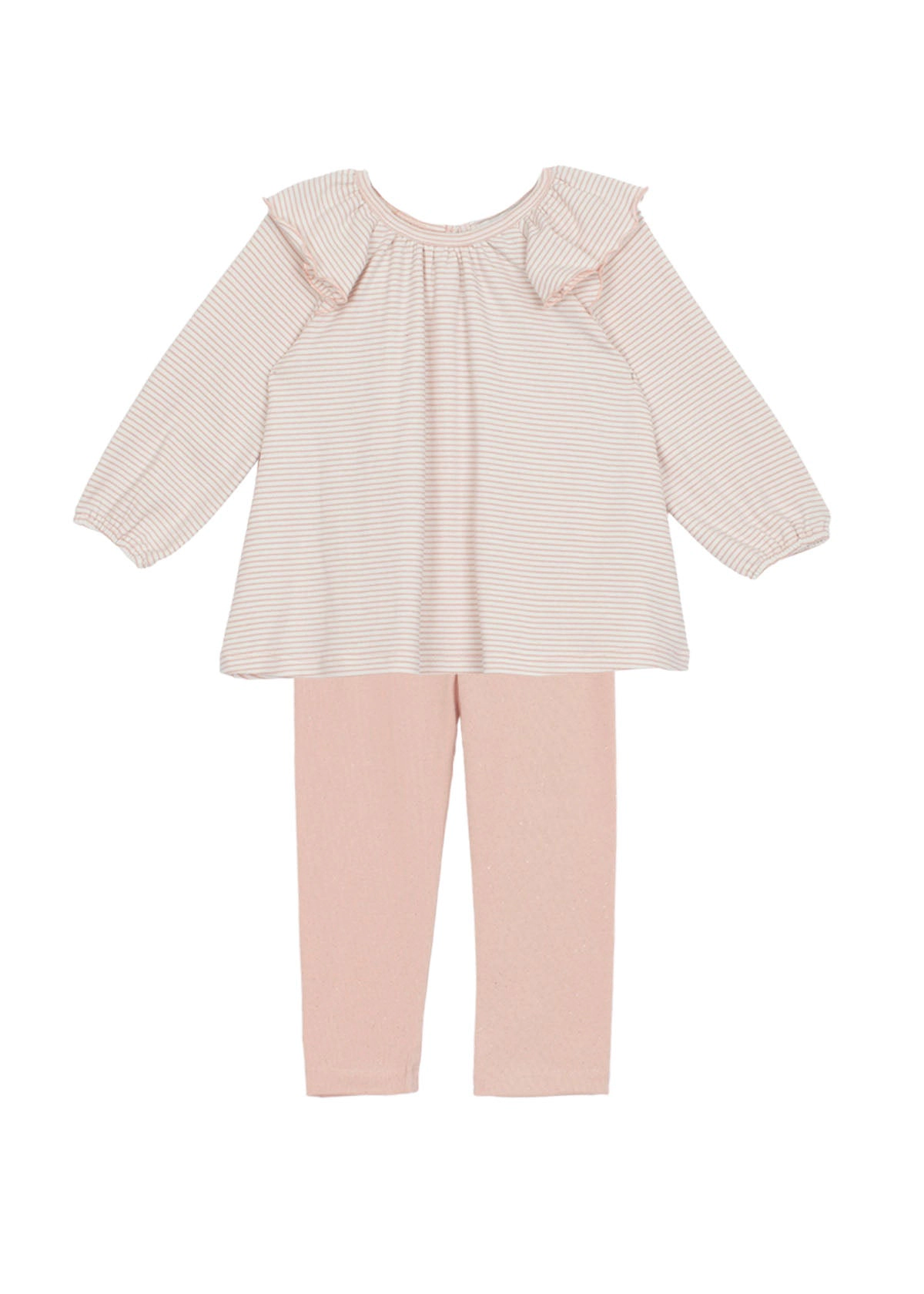Mabel and Honey Sweet Magnolia Two-Piece Set - Long-Sleeve Striped Top Blush Leggings