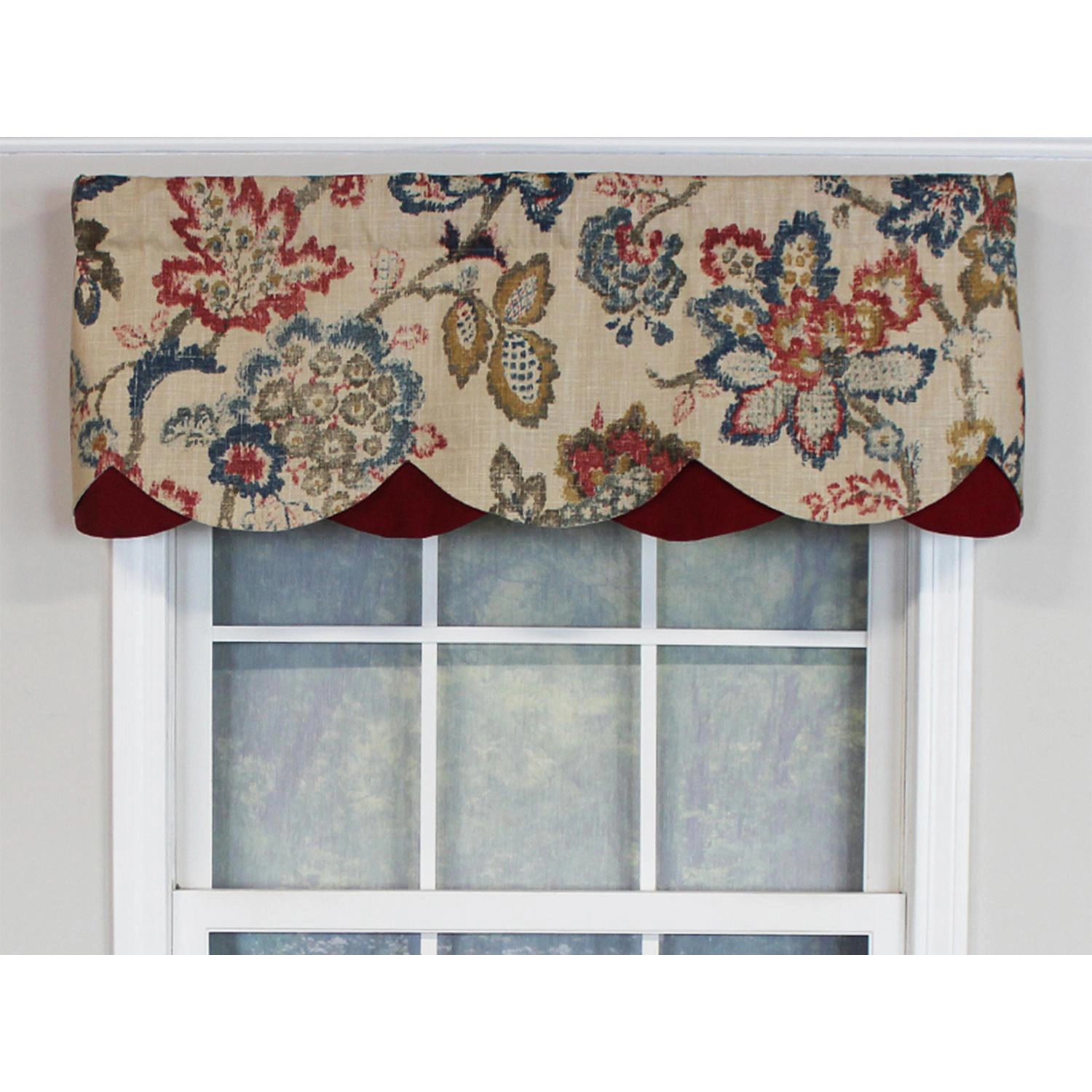RLF Home Silvia Petticoat 100% Cotton with Fully Lined 3" Rod Pocket Valnance for Windows 50" x 15" Walnut