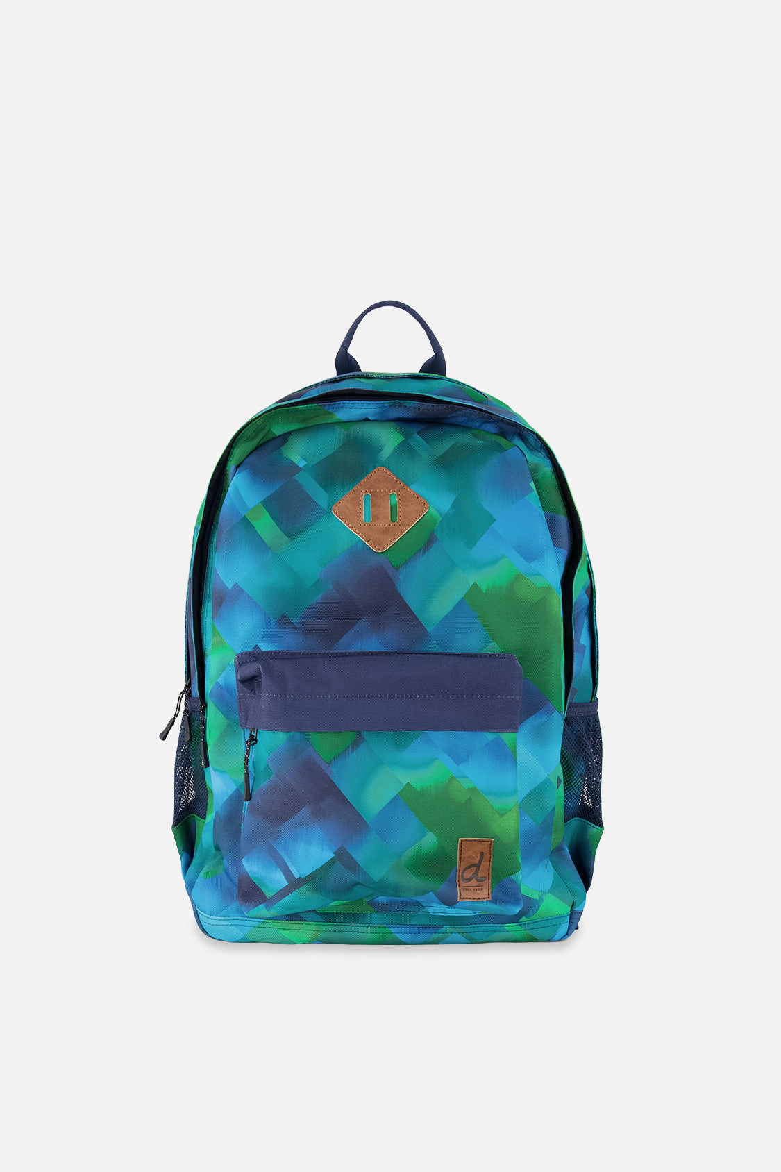Deux par Deux Boys Diamond Print Two-Compartment Backpack with Padded Laptop Sleeve