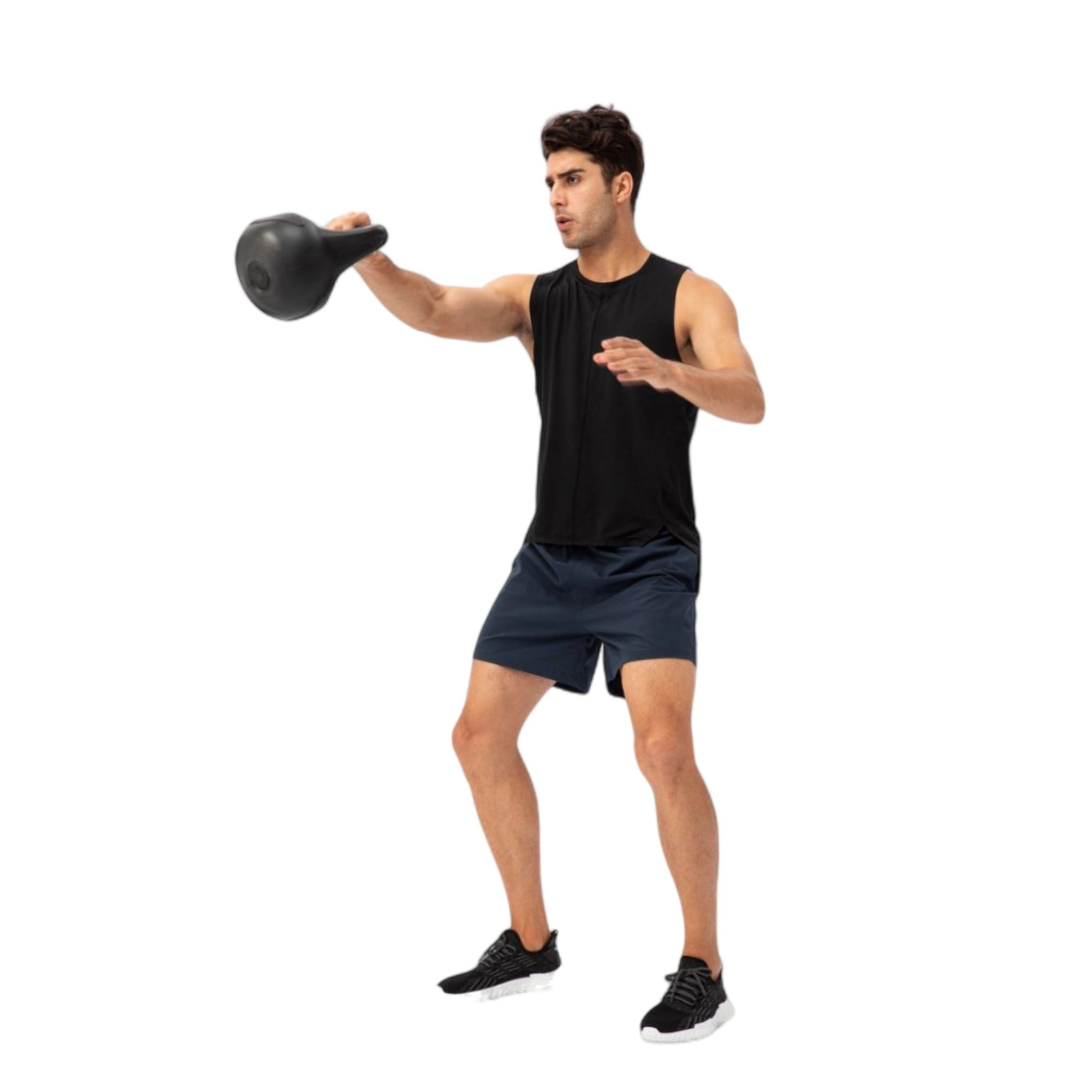 Anna-Kaci Men's Sleeveless Performance Tank Top with Side Slits and Breathable Quick-Dry Fabric