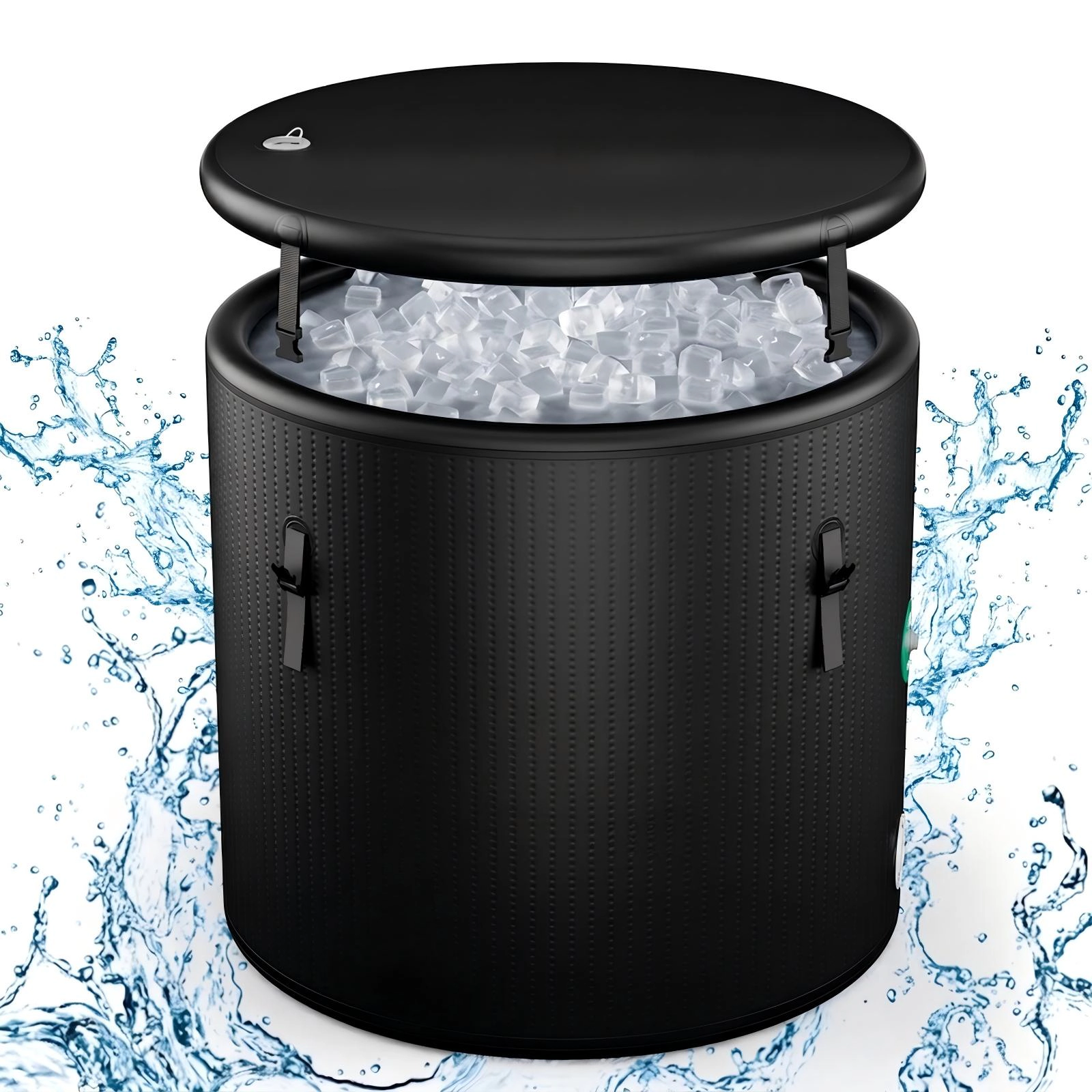 SUGIFT Black 79-Gal Inflatable Cold Plunge Tub with Insulated Cover 36-in Dia 34-in H 441-lb User Capacity