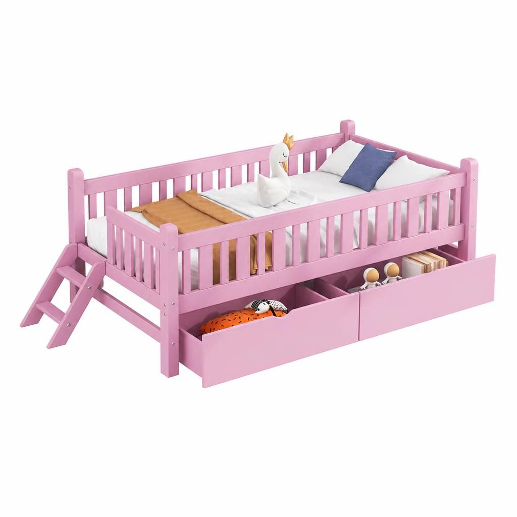 GOODSILO Solid Wood Single Platform Bed Frame