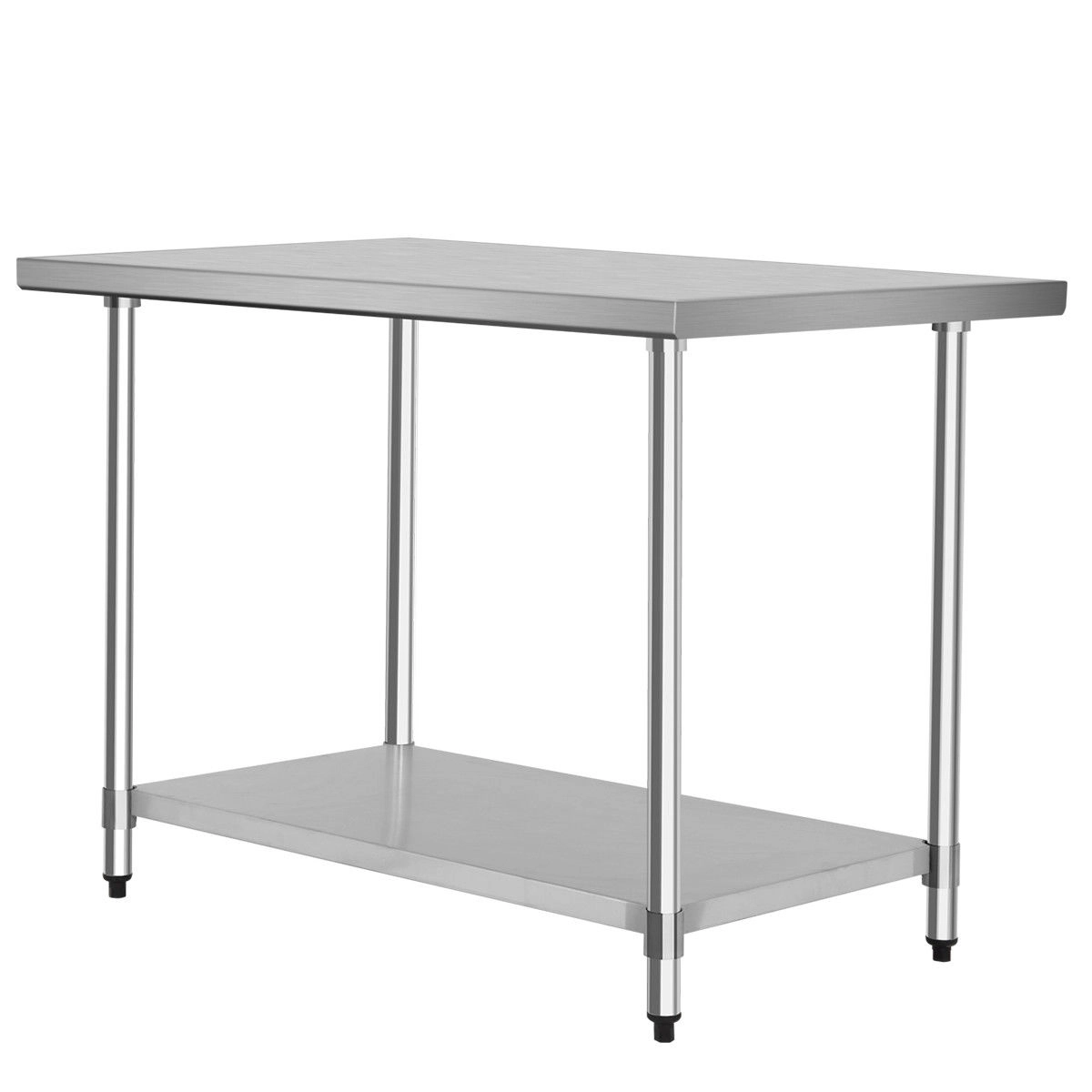 SUGIFT Silver 48-in x 30-in 550-lb Stainless Steel Commercial Kitchen Work Prep Table with Under Shelf