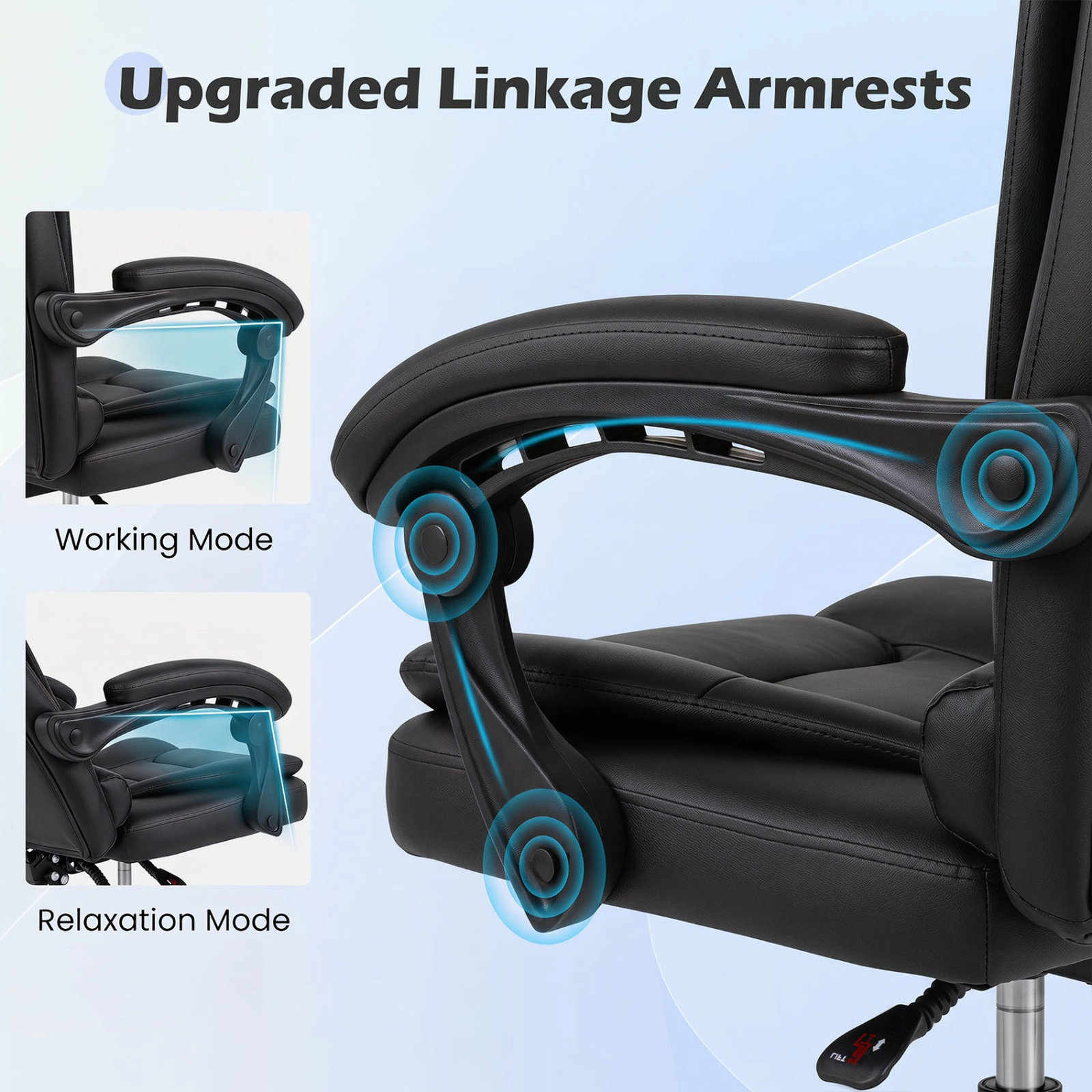 SUGIFT High Back Executive Office Chair with Linkage Armrests 330-Lb Capacity Black