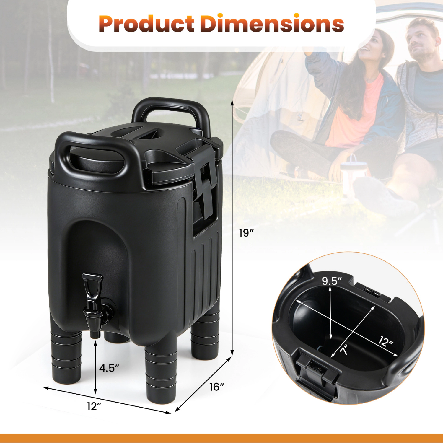 LJG 2.6 Gal Insulated Beverage Dispensers Set of with Handles