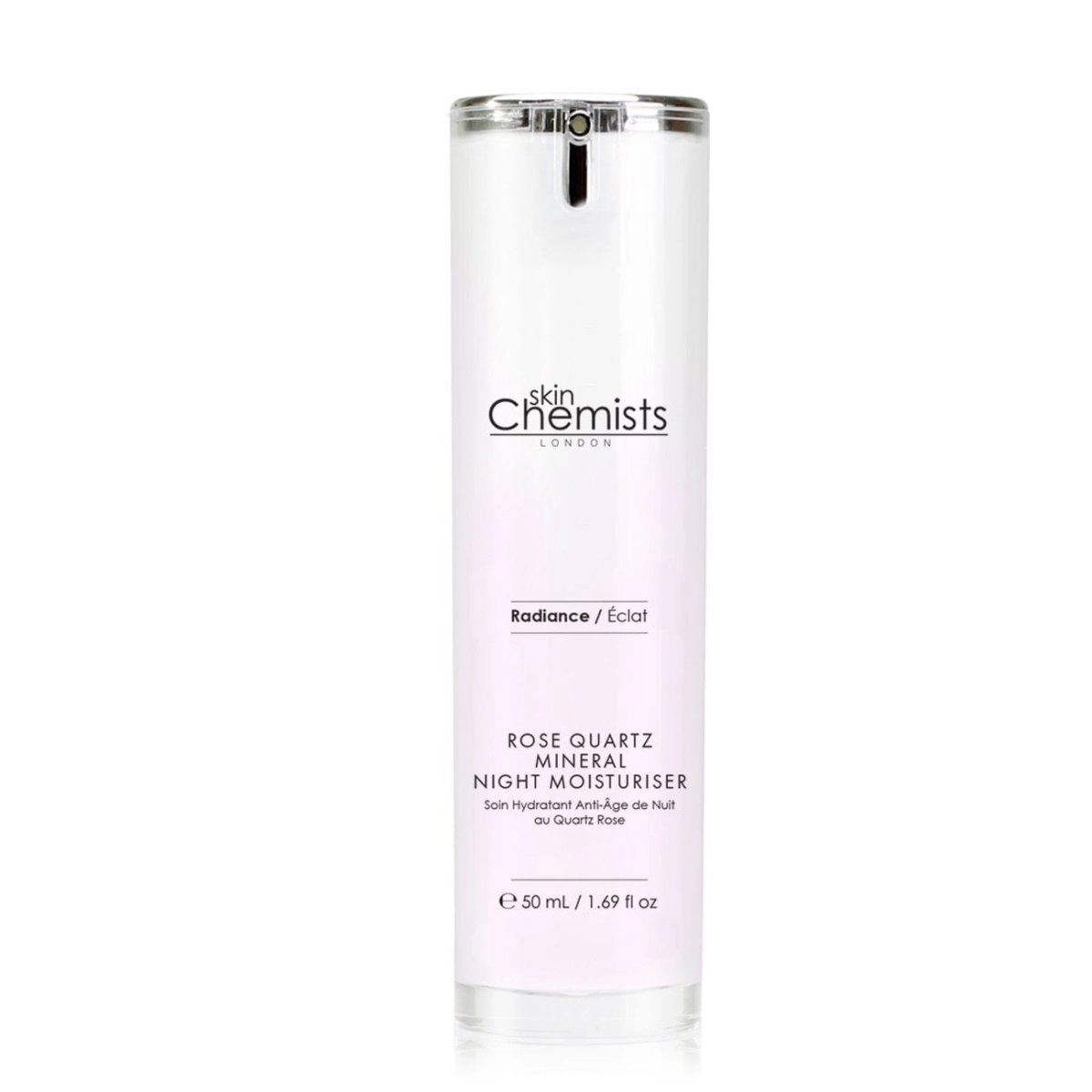 skinChemists Rose Quartz Revitalising Night Moisturiser 50ml - Hydrating Anti-Ageing Cream for Firmness & Glow