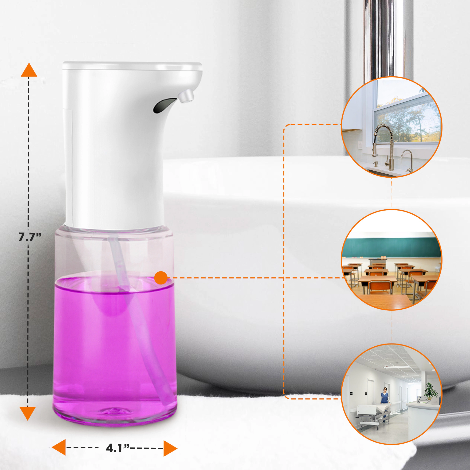 Cheer Collection 300 mL Touchless Automatic Soap Dispenser with Spray and Liquid Modes