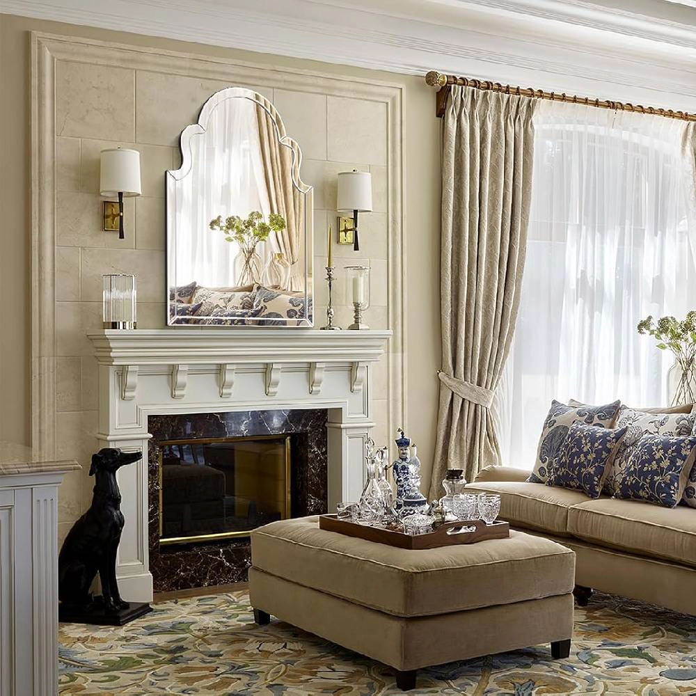 Arcana Aramun Arched Scalloped Beveled Accent Mirror