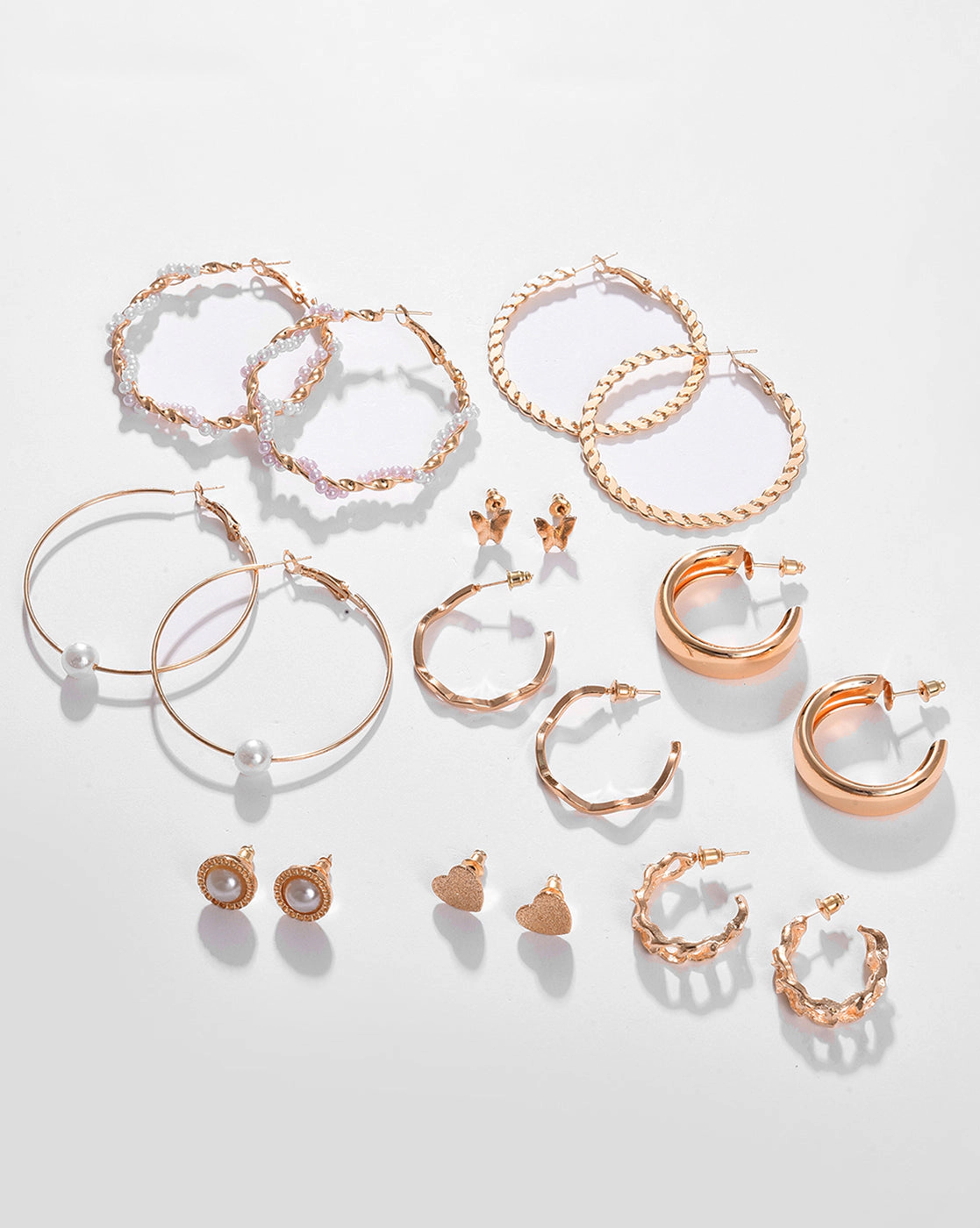 SOHI Women's Gold-Toned Contemporary Drop Earrings