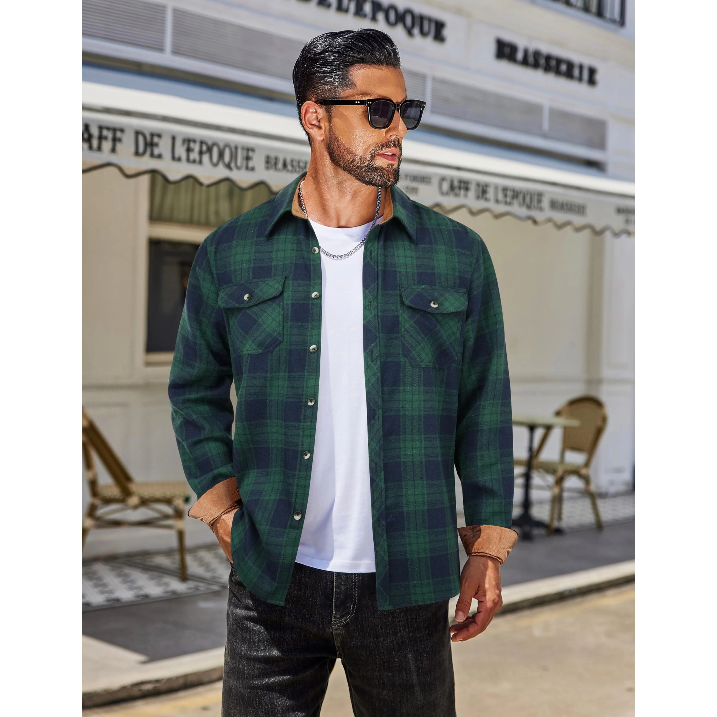 COOFANDY Men's Regular Fit Long Sleeve Button Down Flannel Shirt