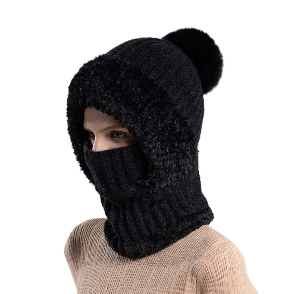 Wardrobe Whimsy Womens Knit Beanie Hat Fleece Lined Scarf Mask Set Snow Caps