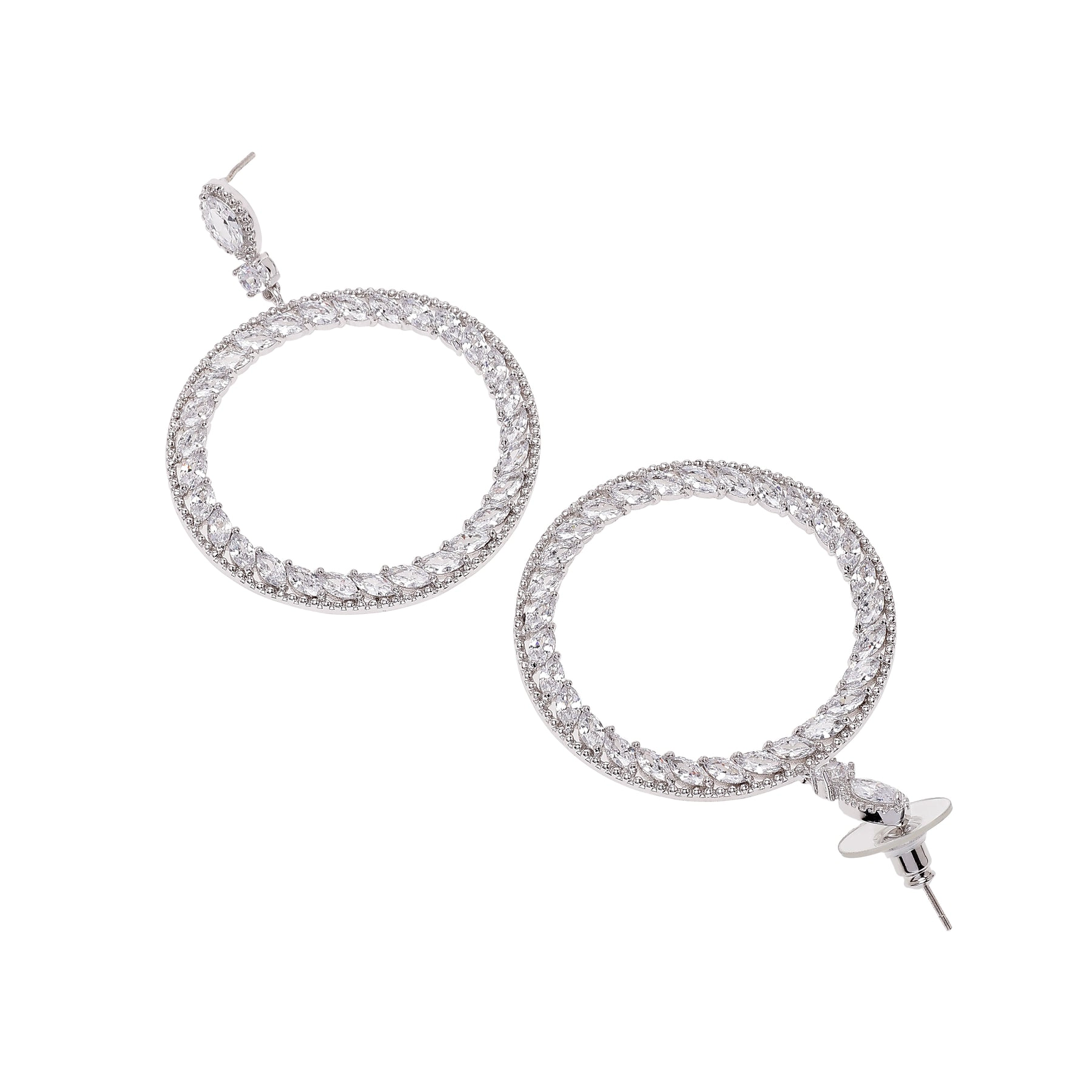AGP PARIS Womens Dazzling Hoop Drop Earrings