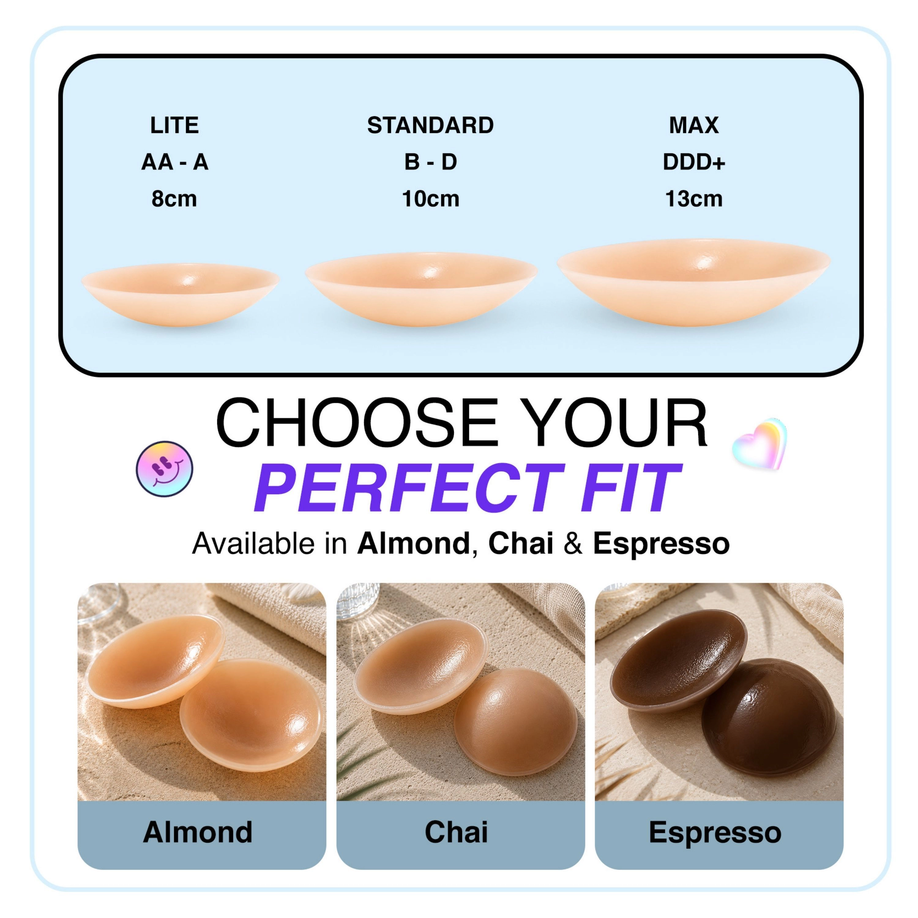 LECHERY Women's Allstick Circle Nipple Covers Reusable Sticky Silicone Adhesive Pasties