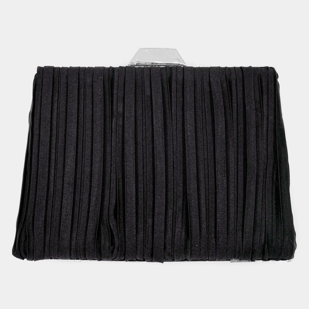 Fashnzfab Pleated Evening Clutch / Crossbody Bag