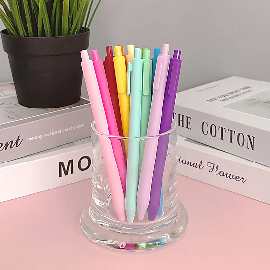 Wrapables Colorful Retractable Ballpoint Pens for Home, Office and Stationery, Set of 12