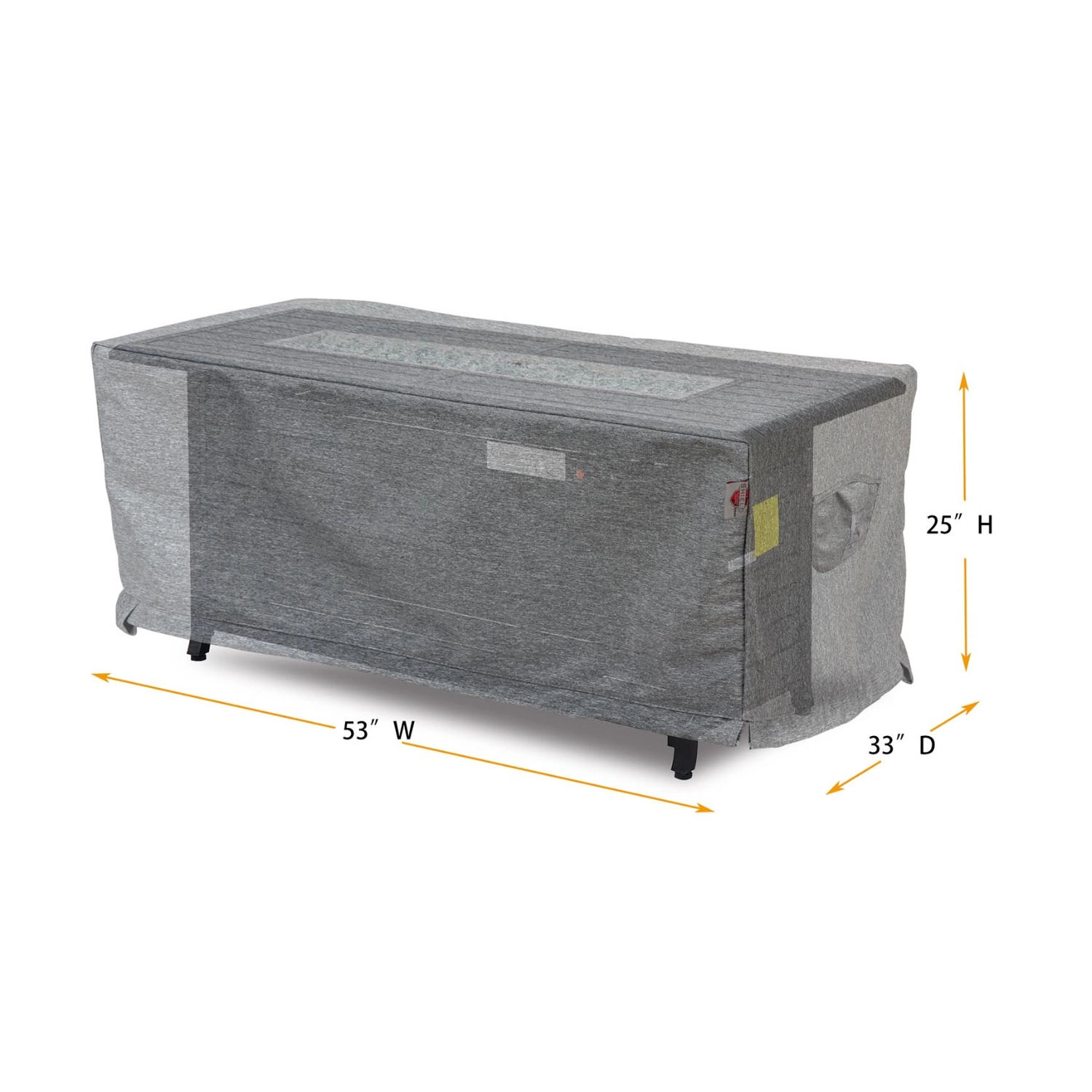 Summerset Shield Platinum 3-Layer Polyester Water Resistant Outdoor Fire Table Cover - 53x33", Grey Melange