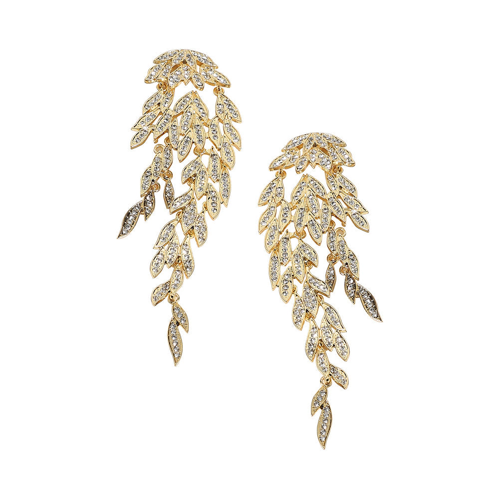SOHI Women's Crystal Silver Party Drop Earrings