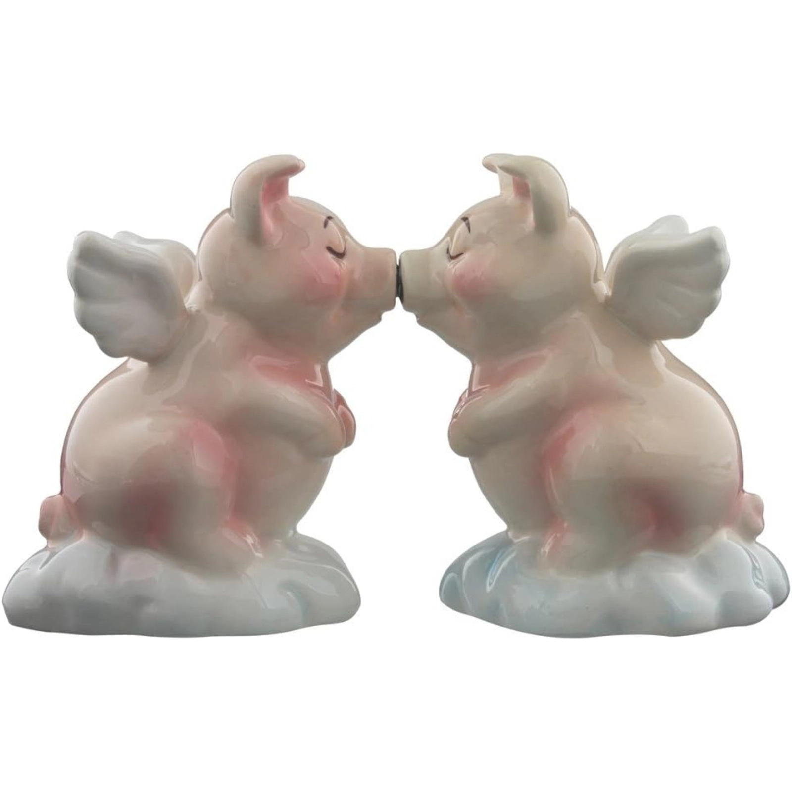 Pacific Giftware When Pigs Fly Hog Heaven Magnetic Ceramic Salt and Pepper Shaker Set