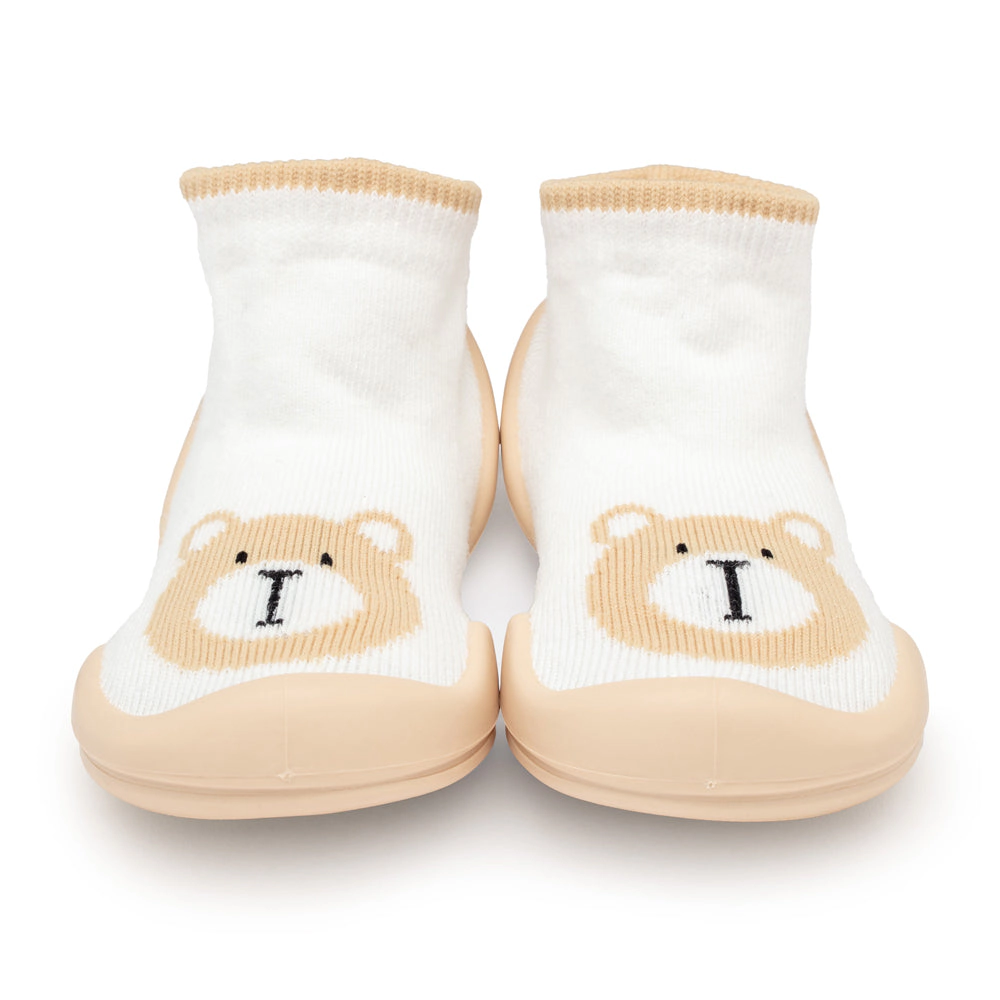 Komuello Toddler Girl Boy First Walk Sock Shoes Mini Bear