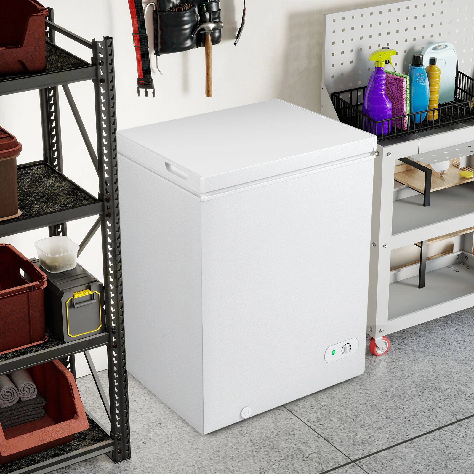 SlickBlue 5 Cu Ft Chest Freezer, 141L Deep Freezer with Basket