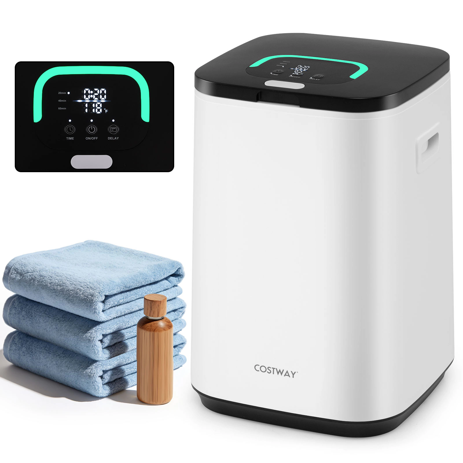 LJG 23L Large Hot Towel Heater with Rapid Heating and Adjustable Timer
