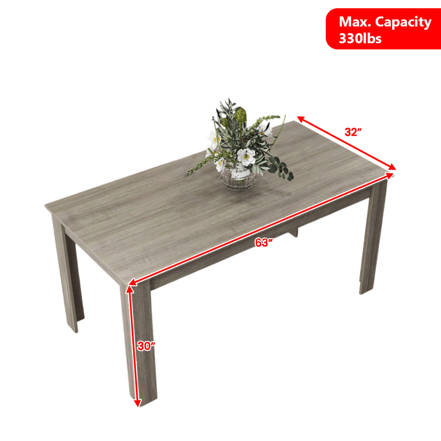 Hivvago Rectangular Modern Dining Kitchen Table