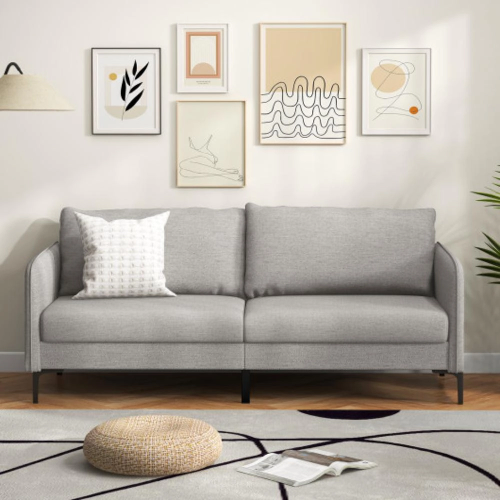 Hivvago 76-Inch Contemporary Loveseat Sofa for Apartments and Dorms with Sleek Metal Legs