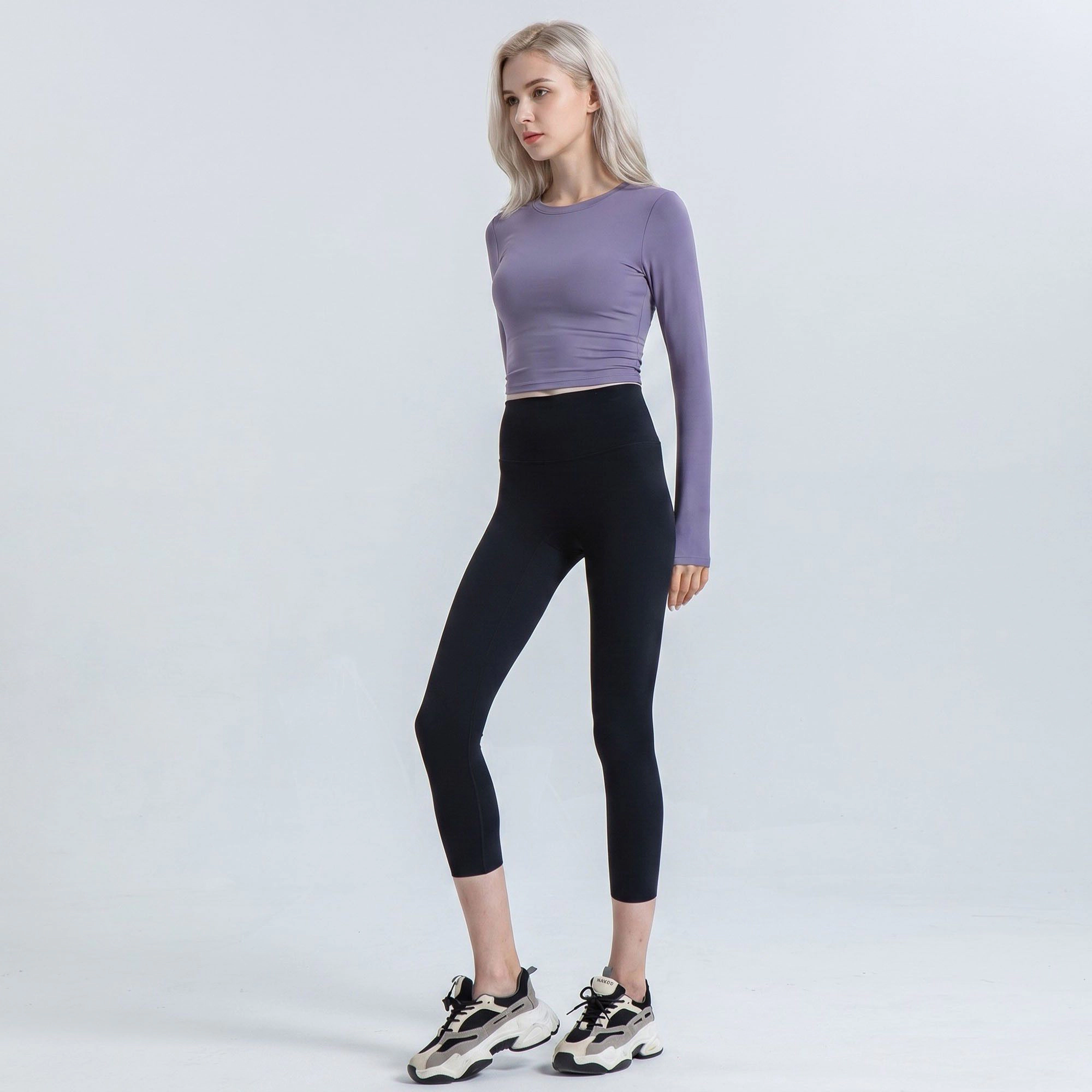 Anna-Kaci Women's High-Waist Capri Leggings with Wide Waistband Smooth Stretch Pull On Yoga Active Pants