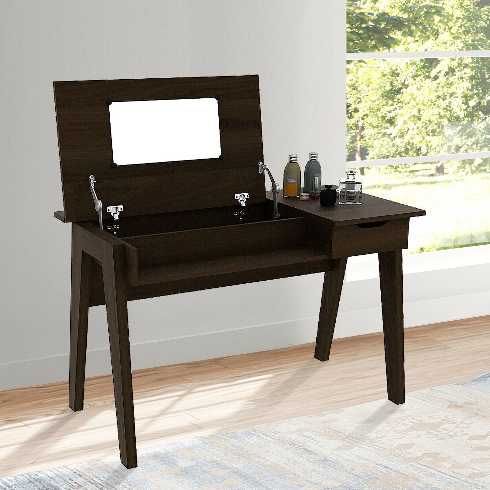 LJG Dressing Table with Flip Mirror and Storage Drawer