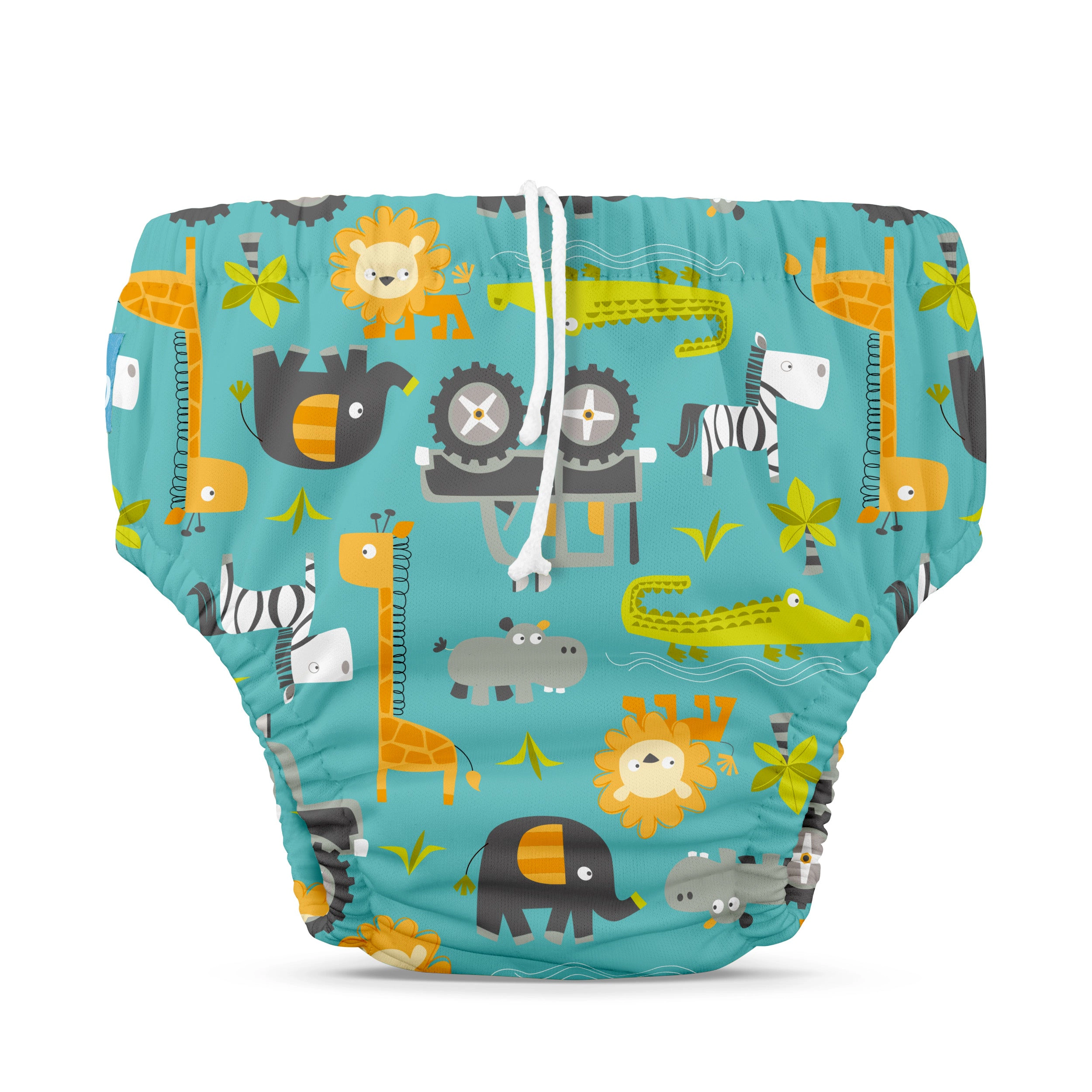 Charlie Banana Reusable Swim Diaper Drawstring Medium - Gone Safari