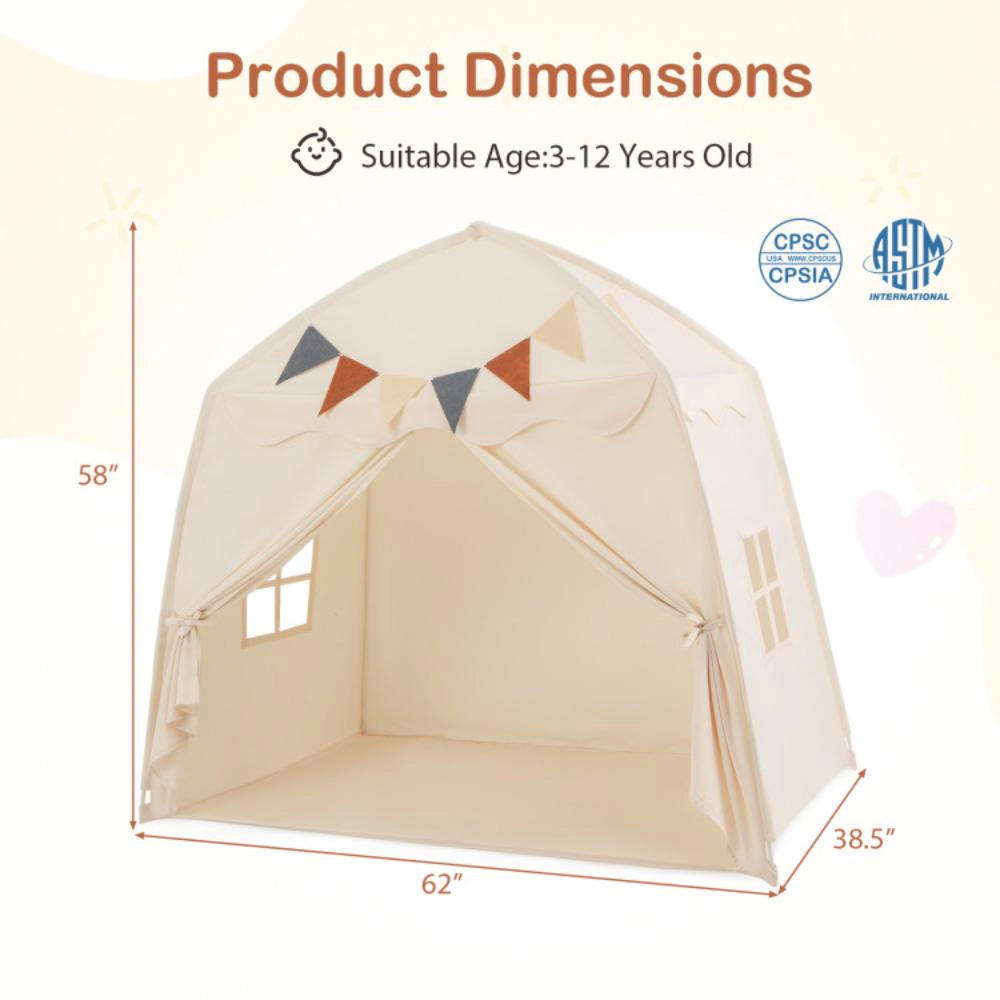 Hivvago Kids Play Tent Bed with String Lights Extra Large Playhouse