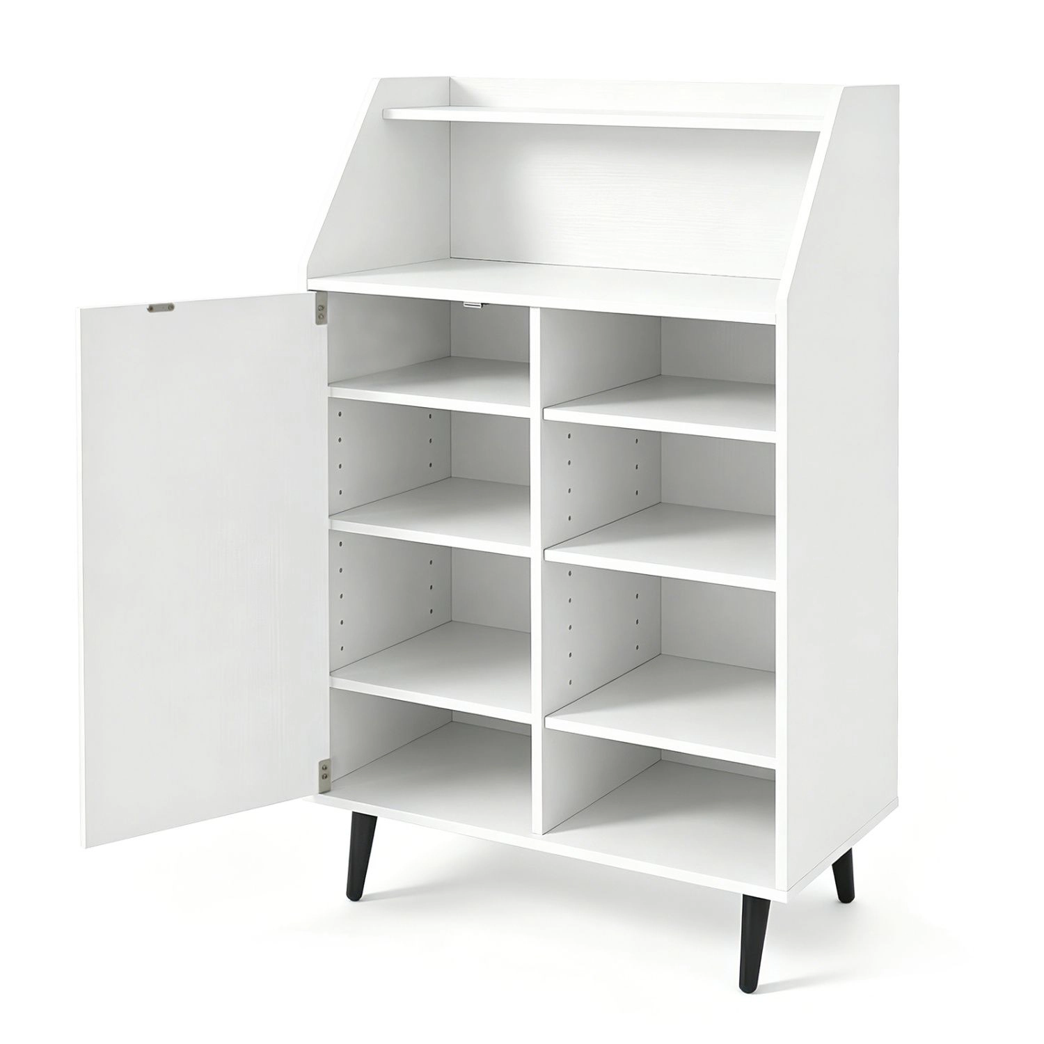 SlickBlue Shoe Organizer Cabinet with Adjustable Shelves and Door