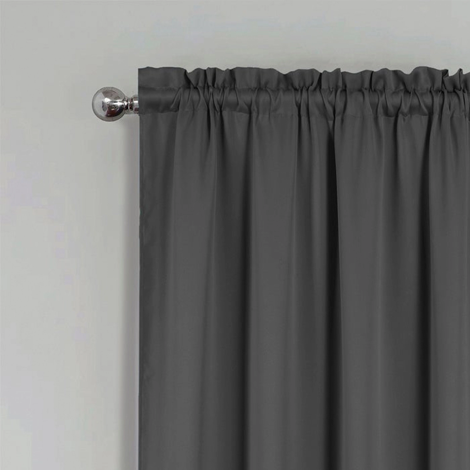 RT Designers Collection 100% Polyester Twilight Blackout Rod Pocket Curtain Panel 54" x 84" Charcoal