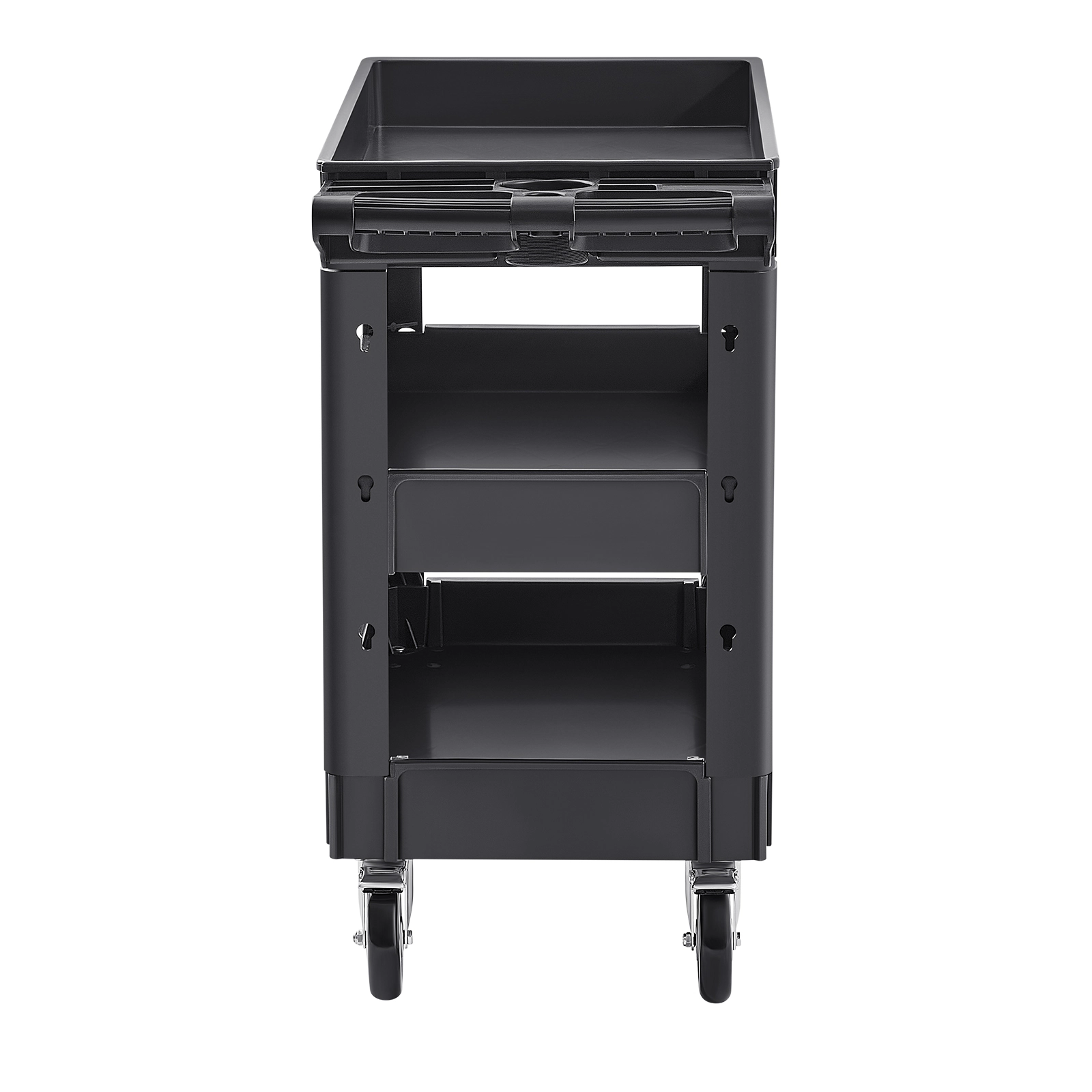 HONGGE Utility Cart Service Cart Heavy Duty Plastic Utility Cart with 360° Swivel Wheels with for