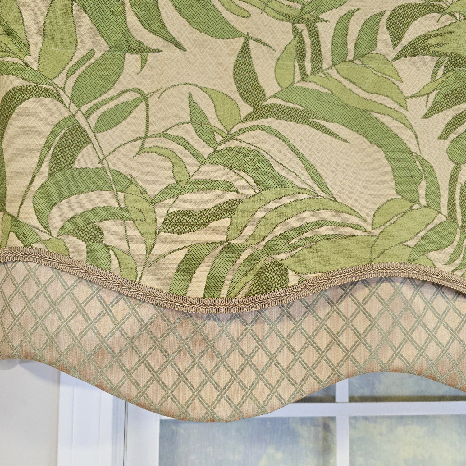 RLF Home 100% Cotton Breeze Glory  Fully lined Windows Rod Pocket Valance 50" x 16"  Green