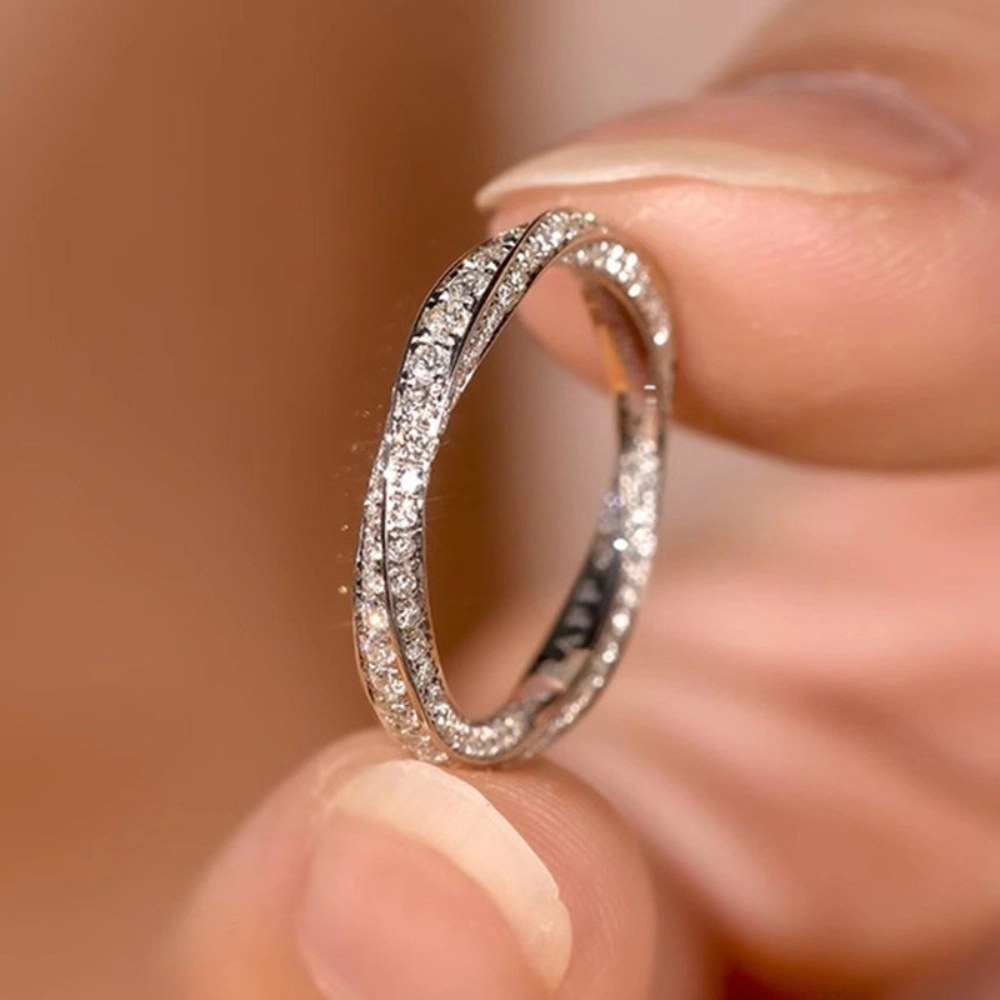 Exquisite Full Paved Zirconia Eternity Band Ring