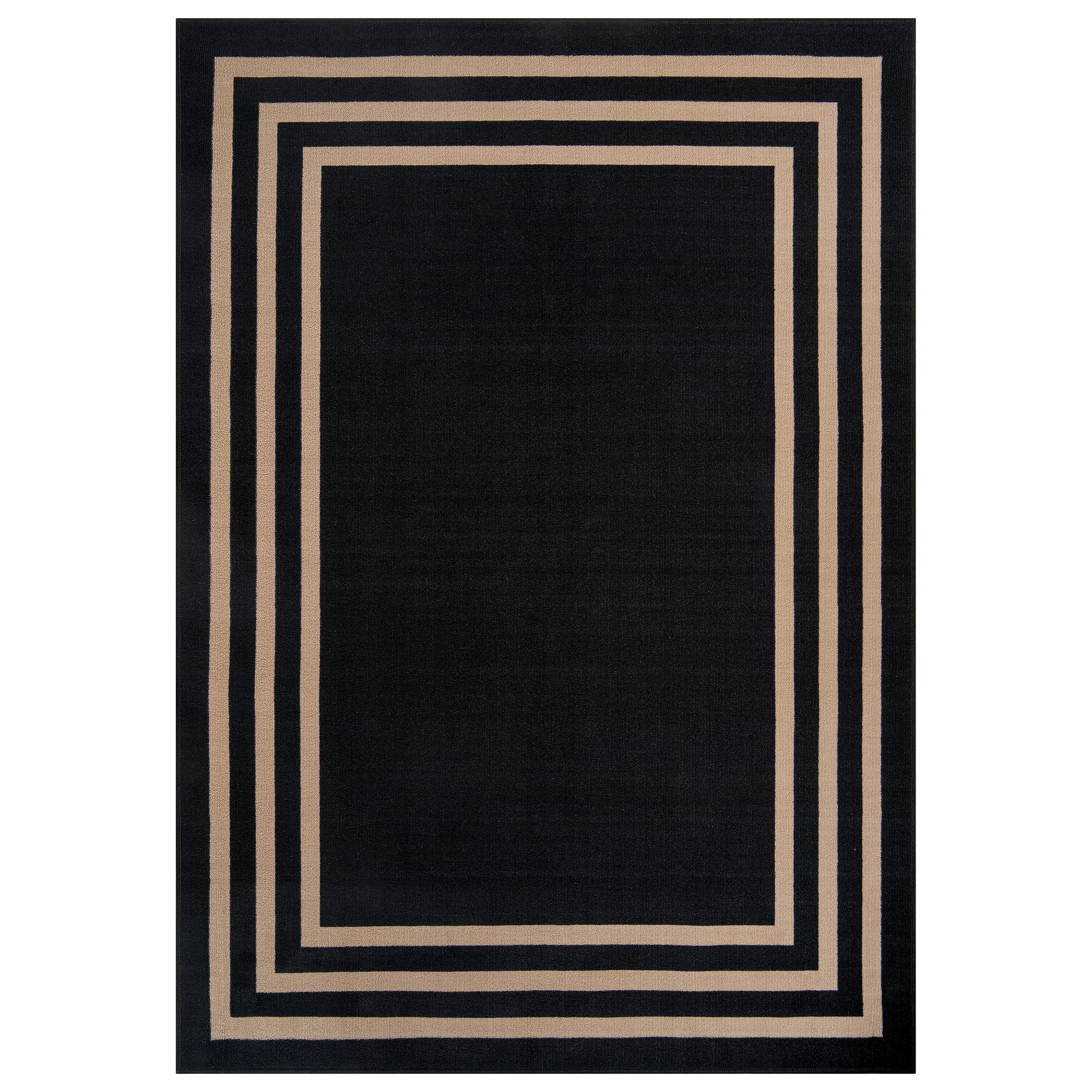 World Rug Gallery Classic Solid Border Power Loomed Indoor Area Rug